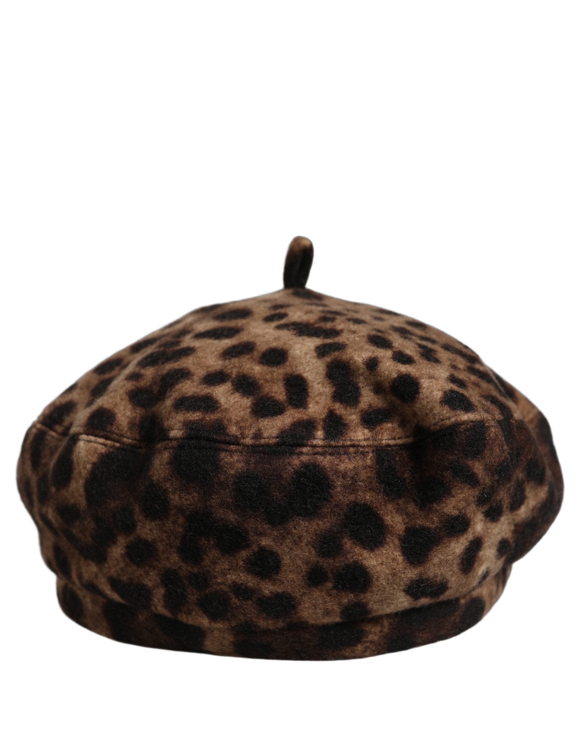Dolce & Gabbana Brown Leopard French Style Beret Capello Hat Dolce & Gabbana
