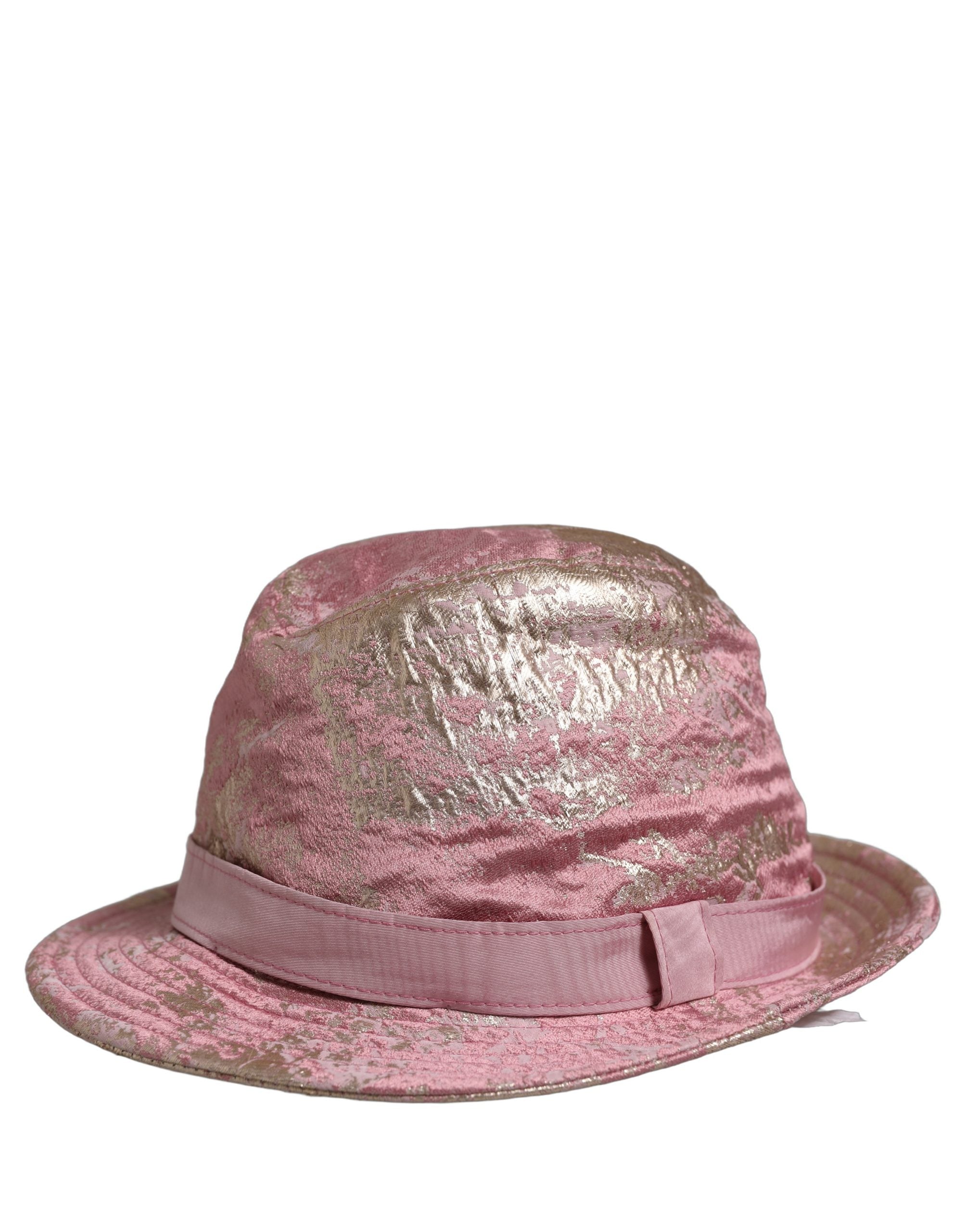 Dolce & Gabbana Pink Metallic Jacquard Pattern Bucket Capello Hat Dolce & Gabbana
