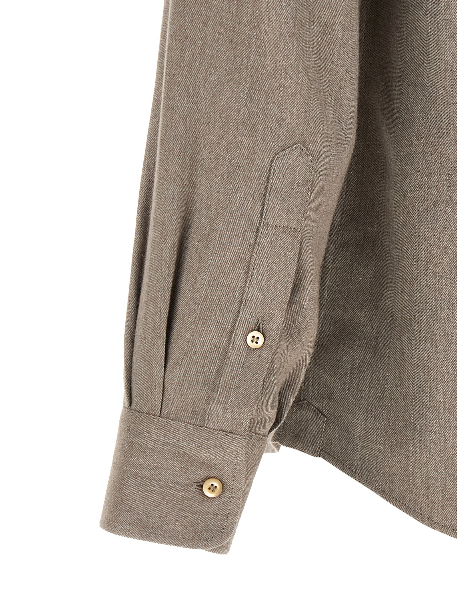 Brunello Cucinelli Gray Cotton Blouse Brunello Cucinelli