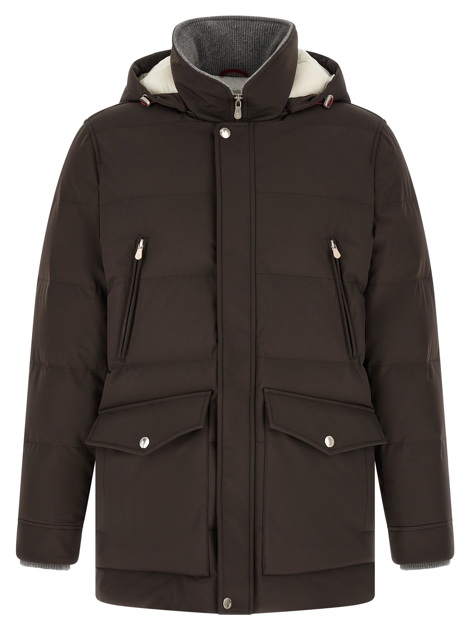 Brunello Cucinelli Brown Polyamide Parka Brunello Cucinelli