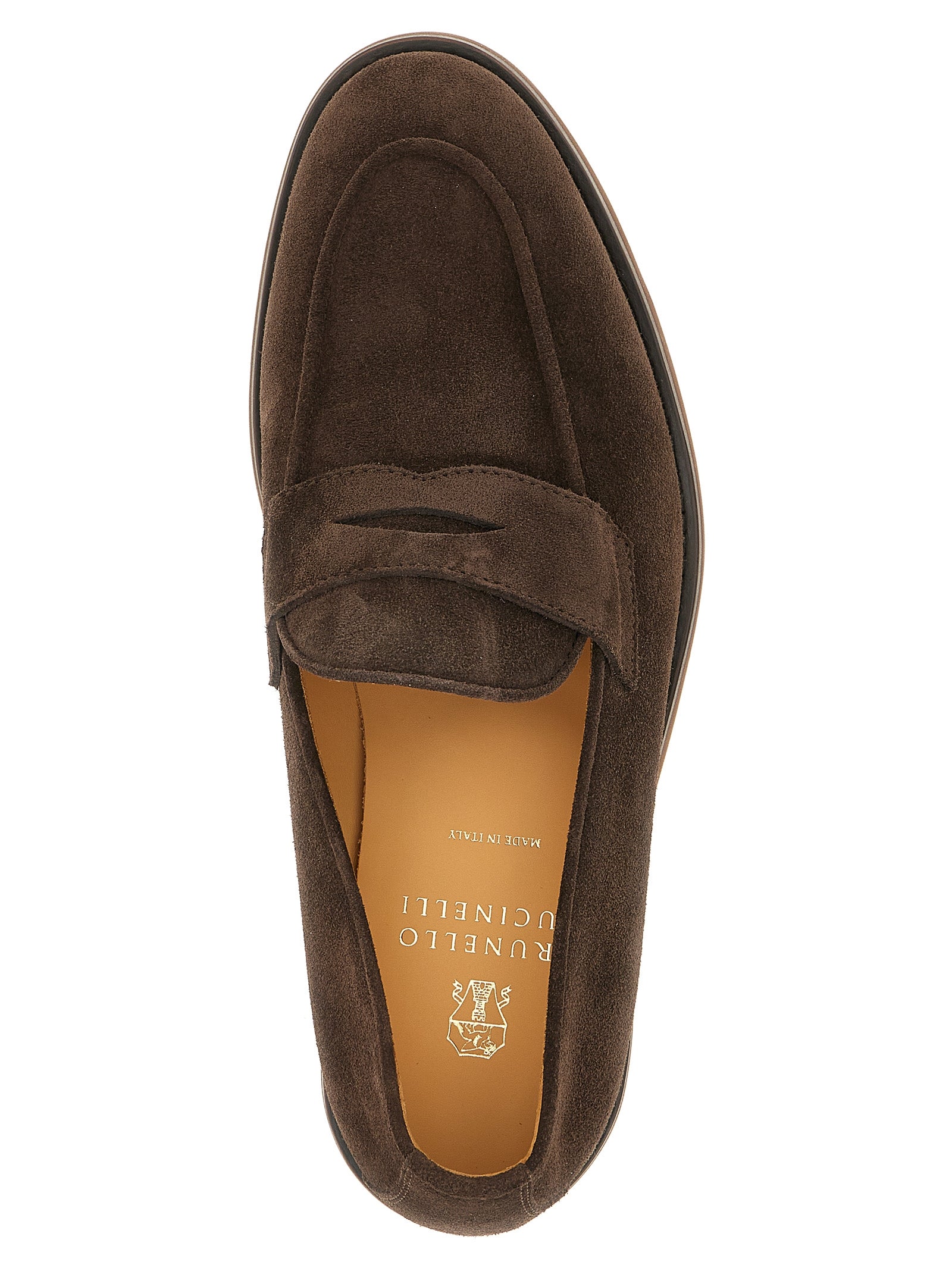 Brunello Cucinelli Brown Calfskin Slip-On Loafers Brunello Cucinelli