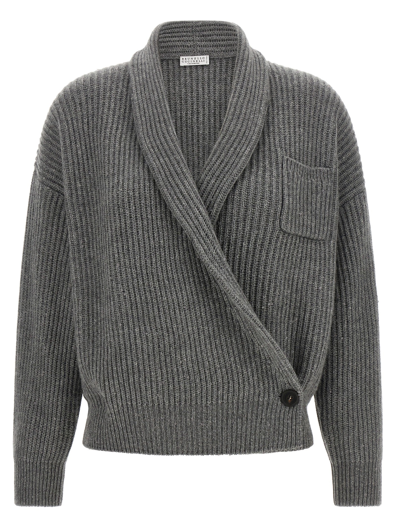 Brunello Cucinelli Gray Cashmere Cardigan Brunello Cucinelli