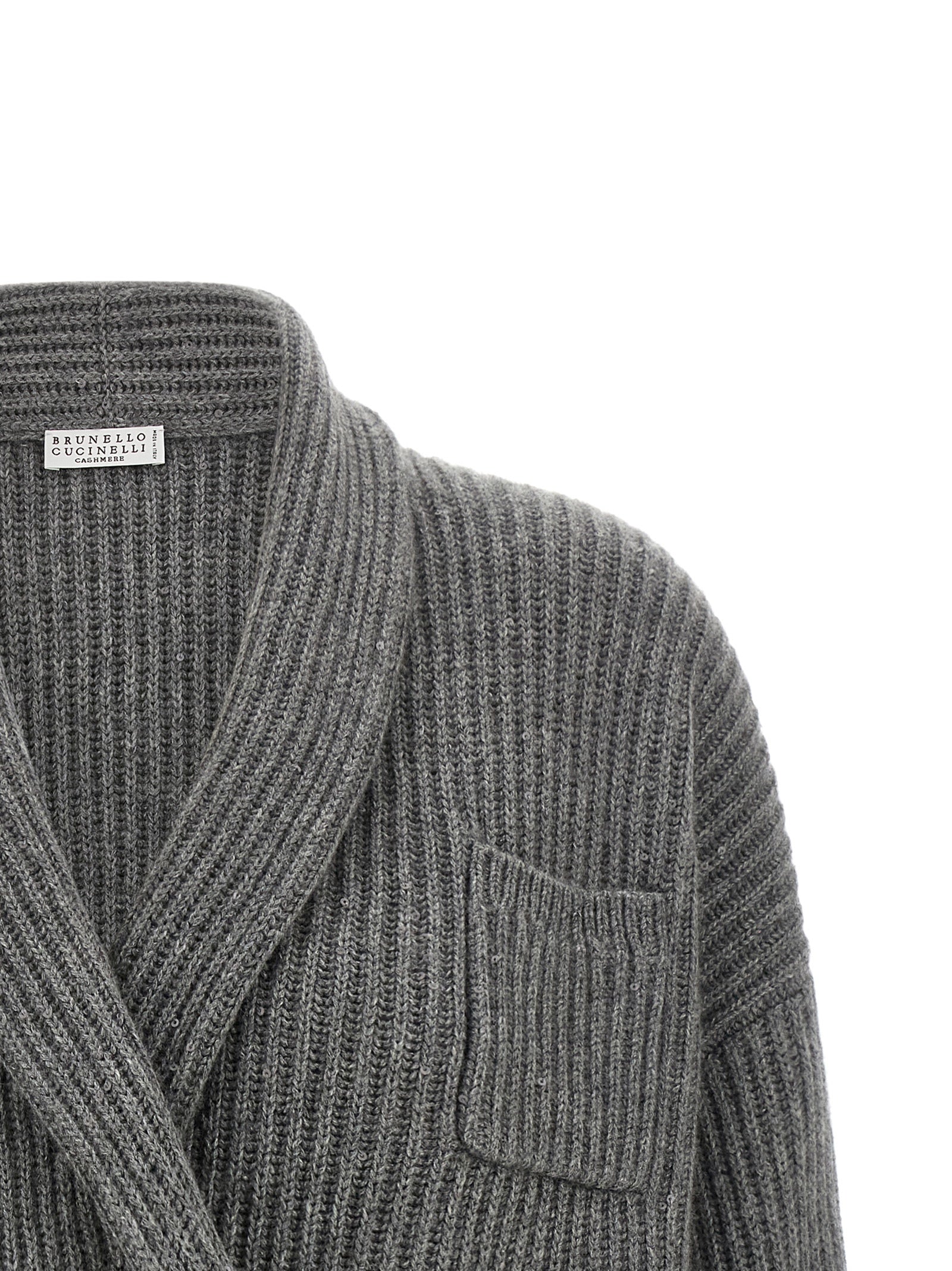 Brunello Cucinelli Gray Cashmere Cardigan Brunello Cucinelli
