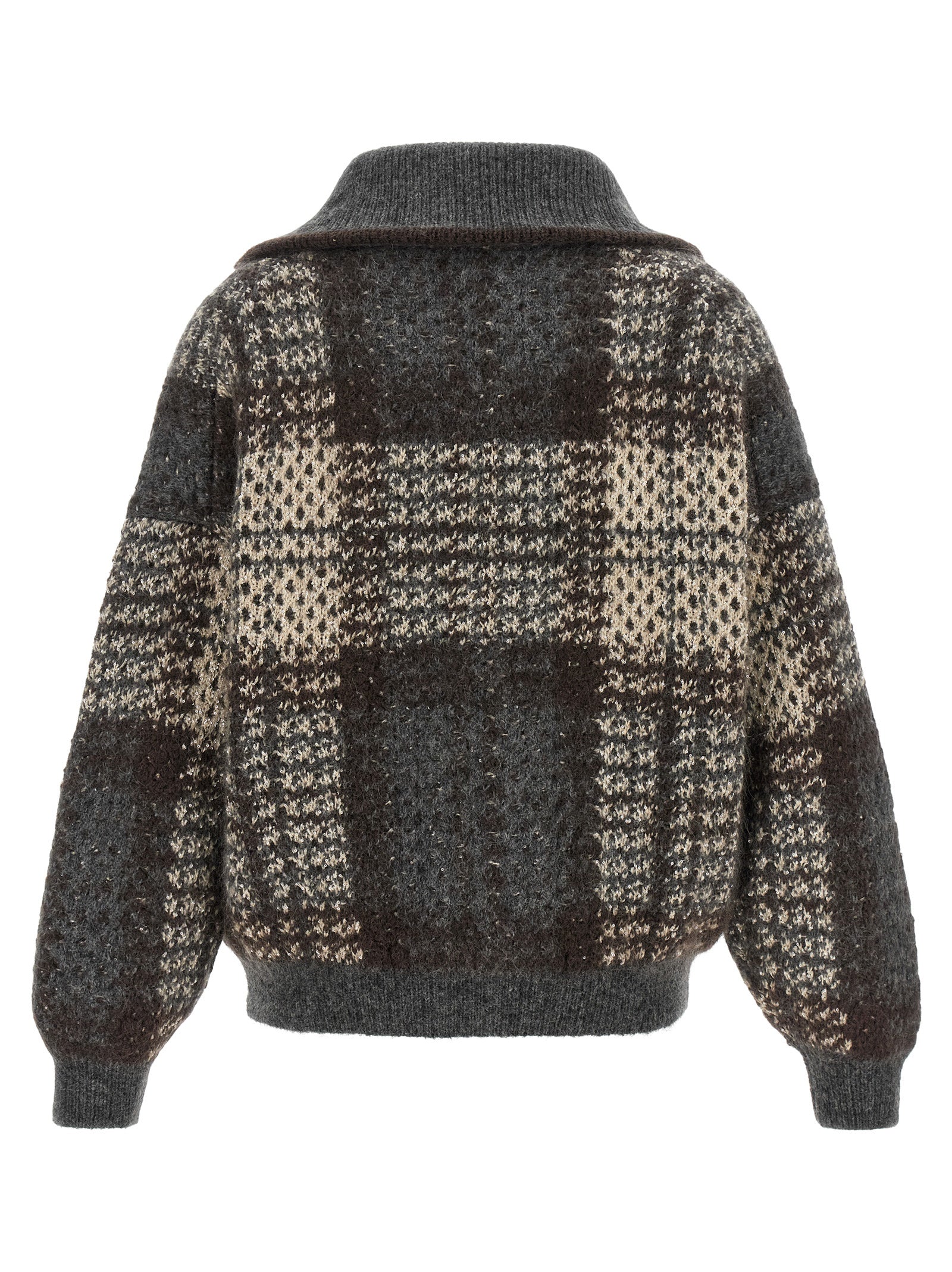 Brunello Cucinelli Gray Fabric Cardigan Brunello Cucinelli