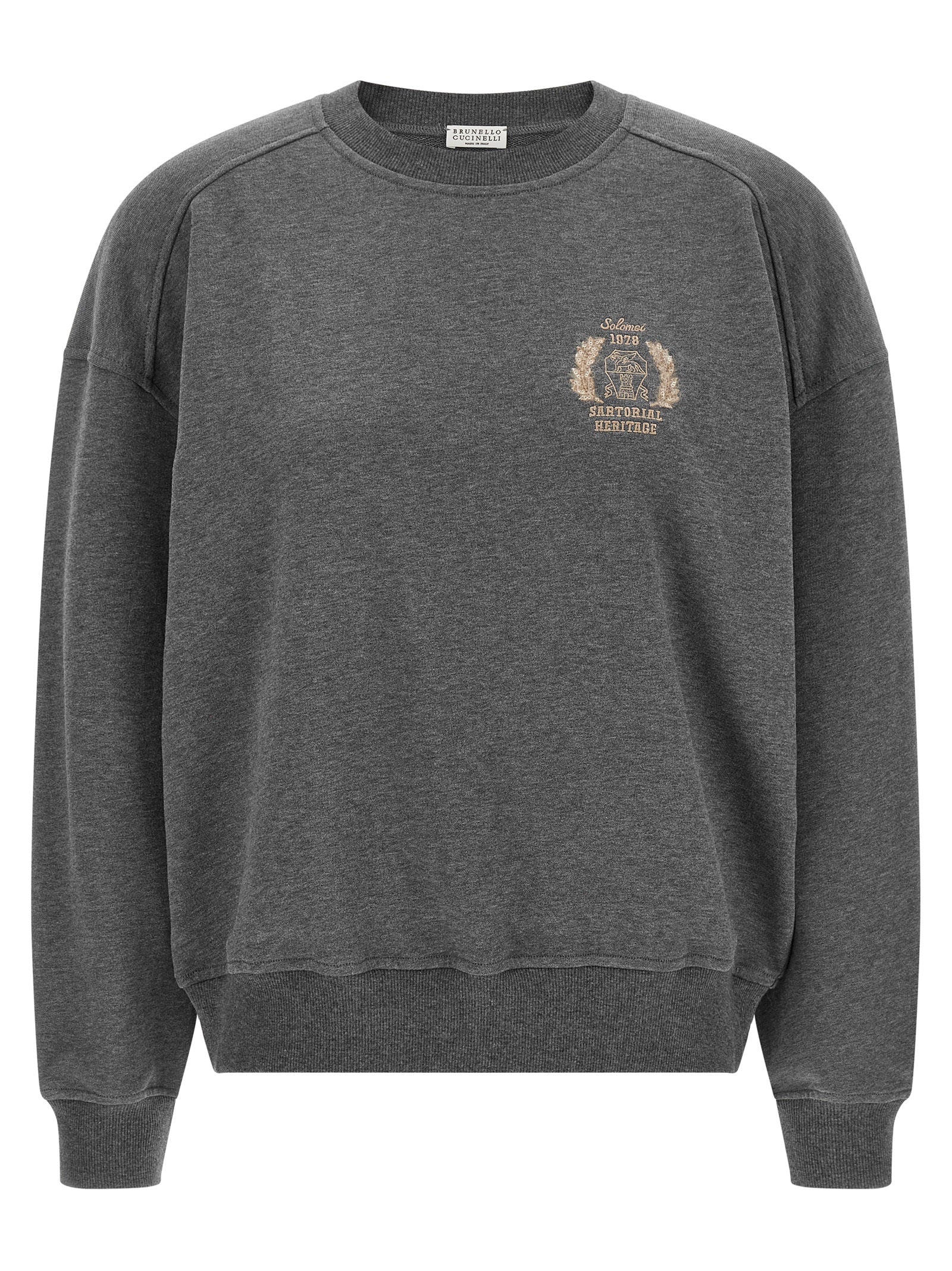 Brunello Cucinelli Gray Cotton Sweatshirt Brunello Cucinelli