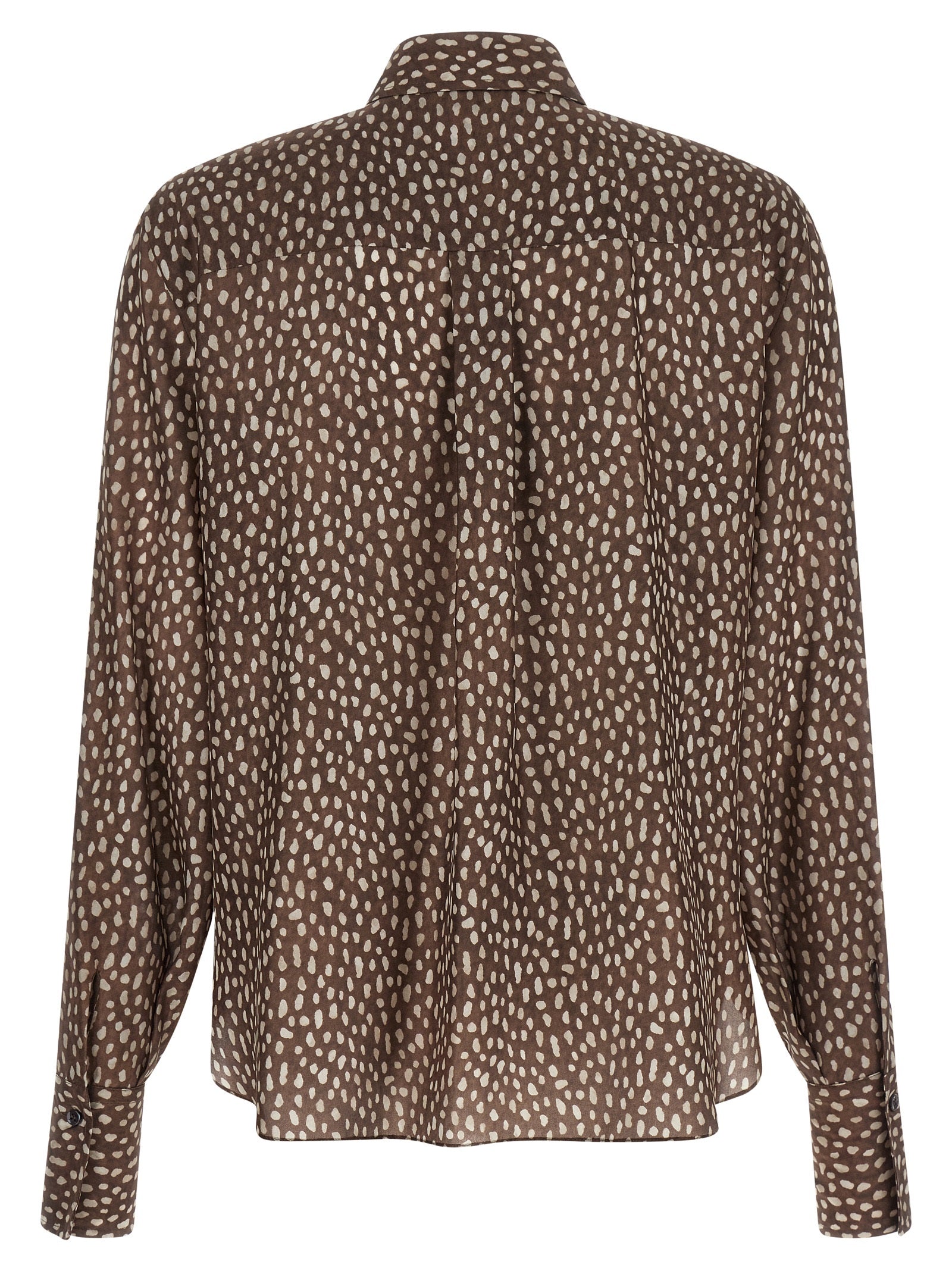 Brunello Cucinelli Brown Silk Blouse Brunello Cucinelli