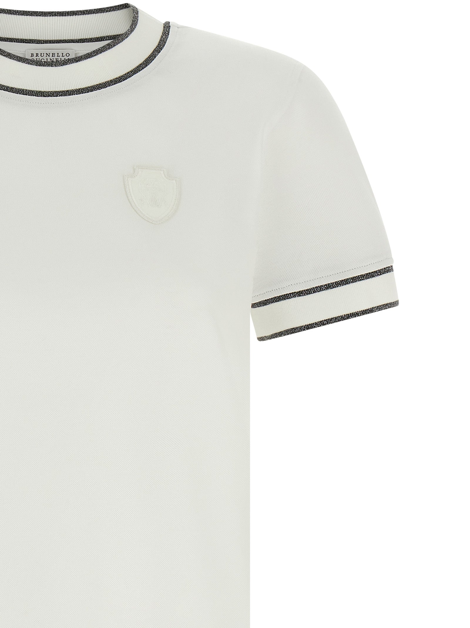 Brunello Cucinelli White Cotton T-Shirt Brunello Cucinelli