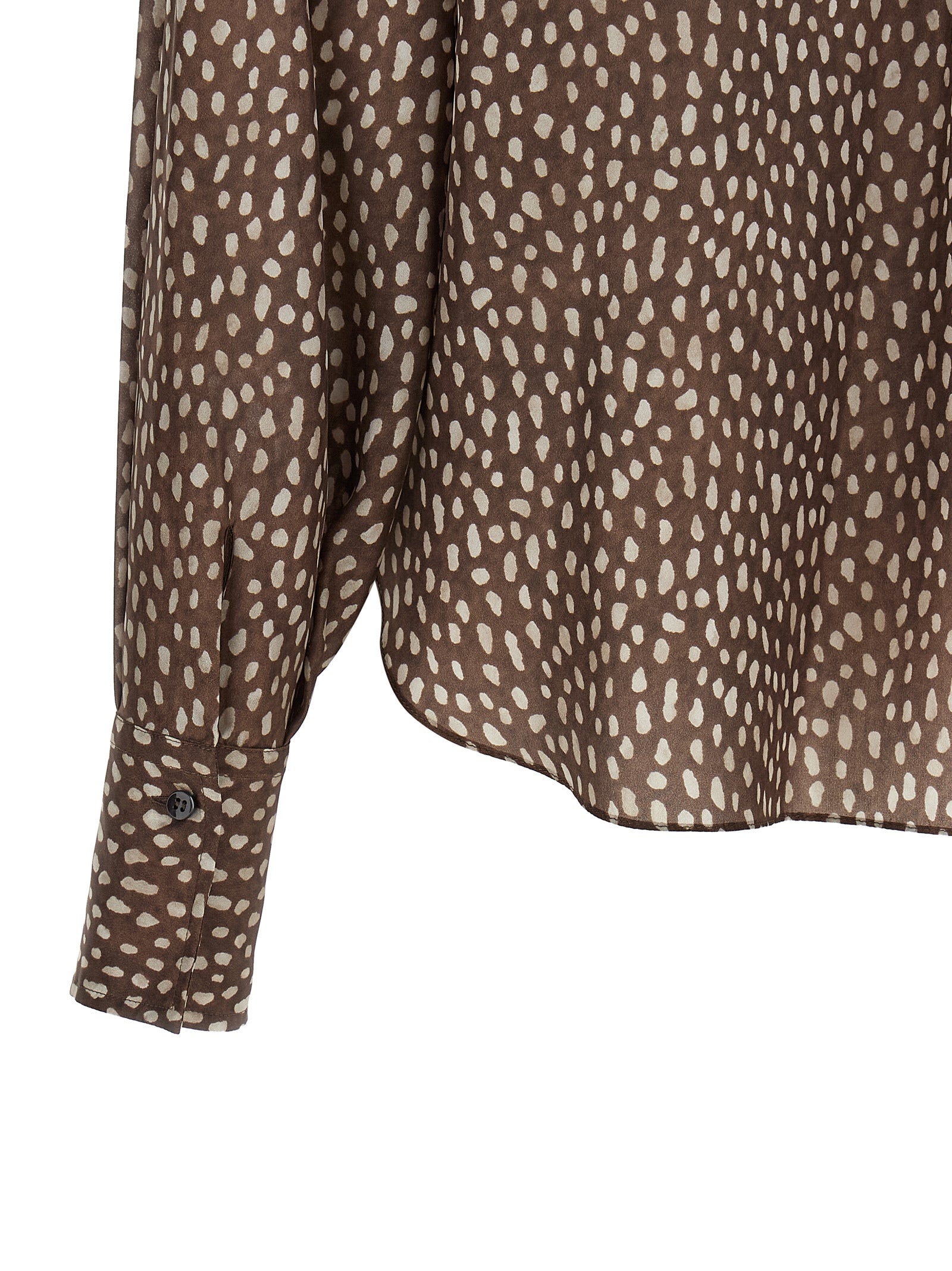 Brunello Cucinelli Brown Silk Blouse Brunello Cucinelli