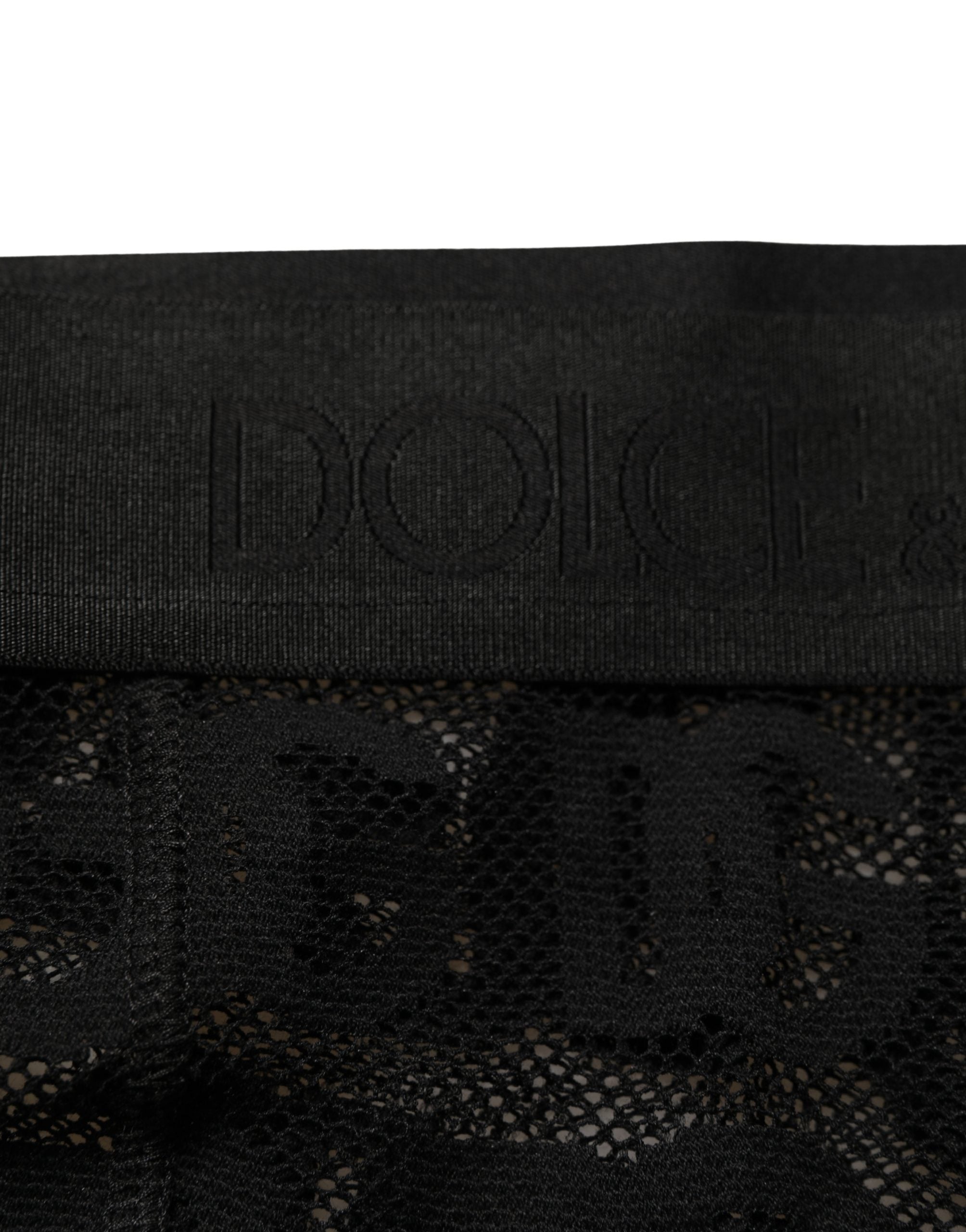 Dolce & Gabbana Black All Over Logo Print Sheer Pantyhose Underwear Dolce & Gabbana