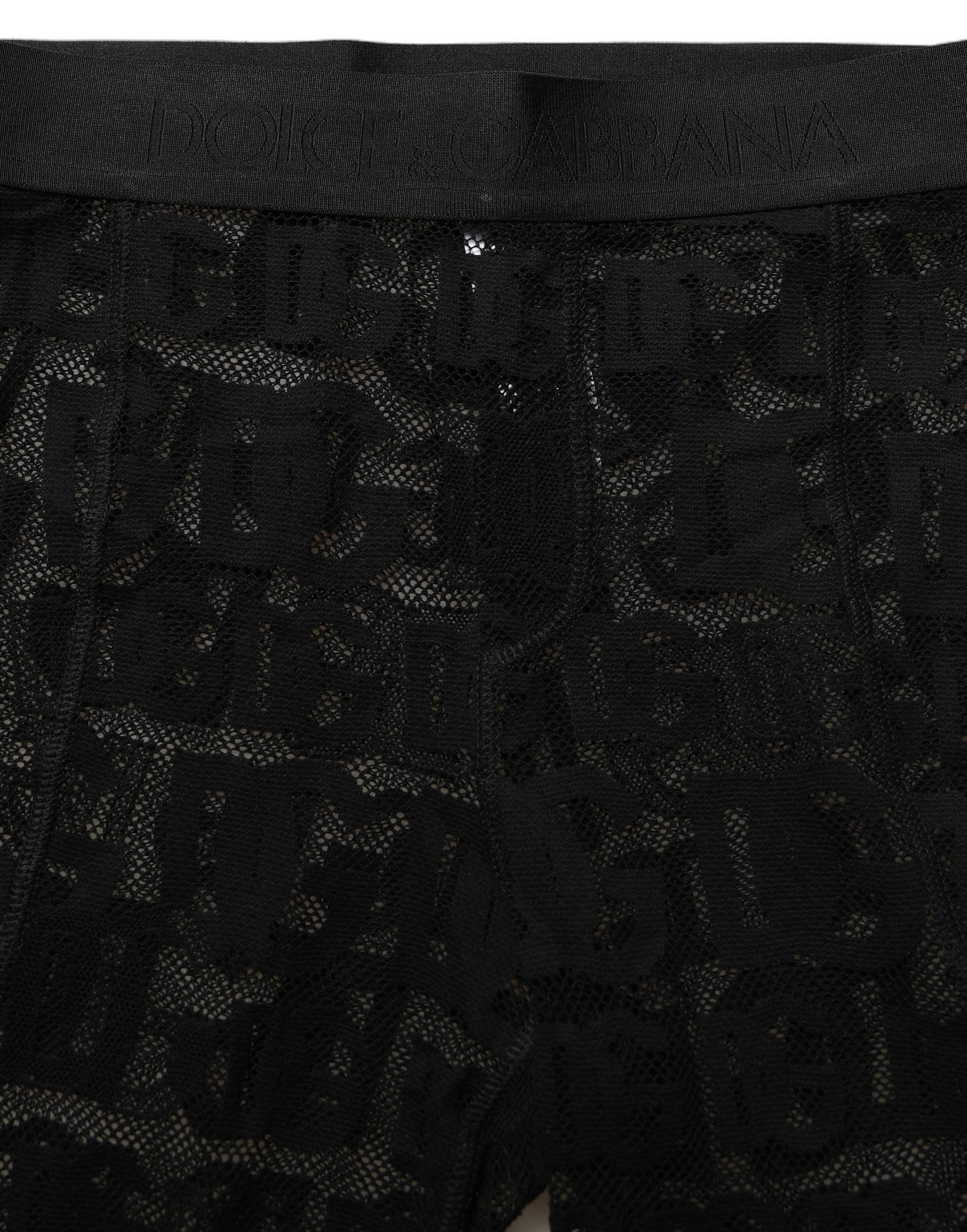 Dolce & Gabbana Black All Over Logo Print Sheer Pantyhose Underwear Dolce & Gabbana