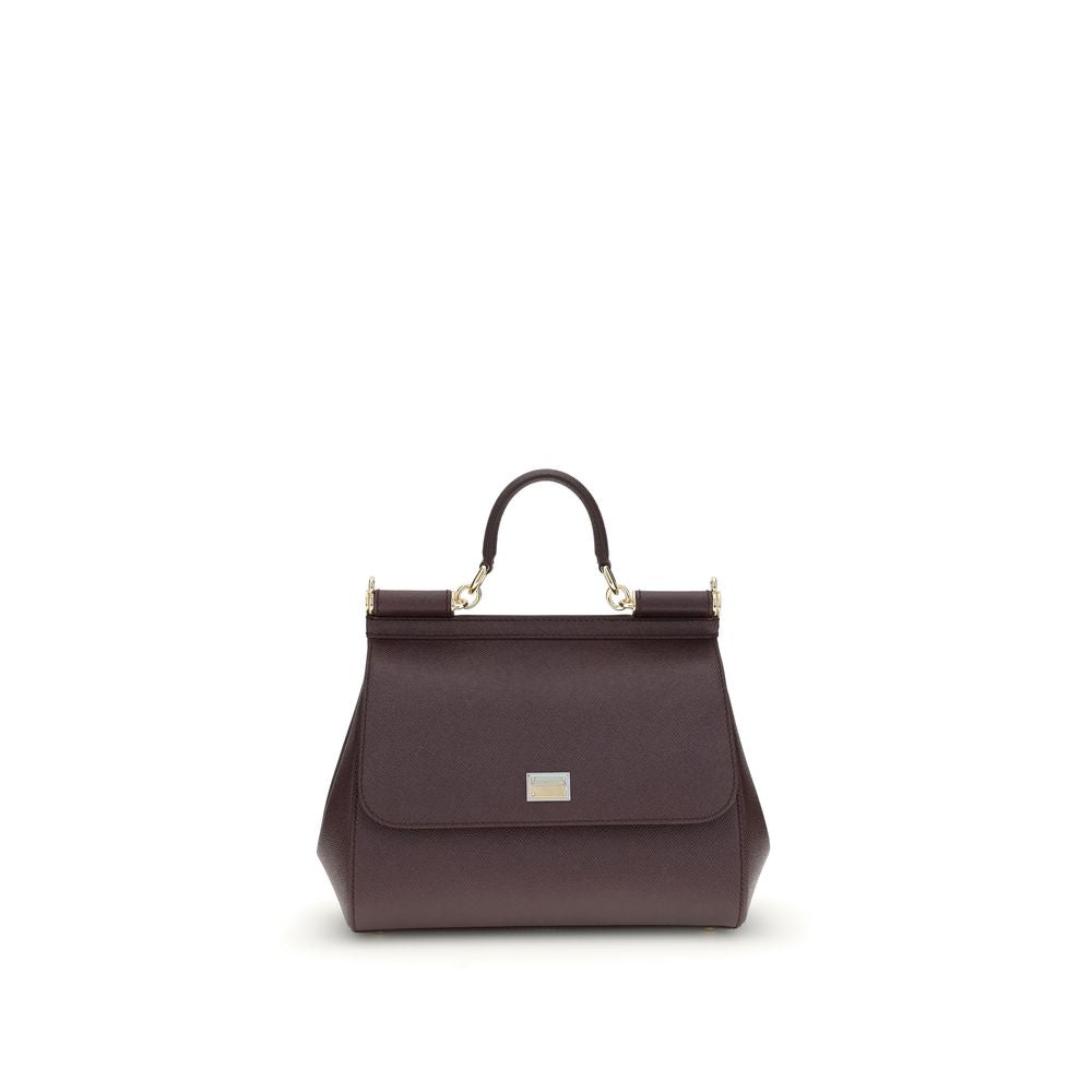 Dolce & Gabbana Bordeaux Calf Leather Bos Taurus Handbag Dolce & Gabbana