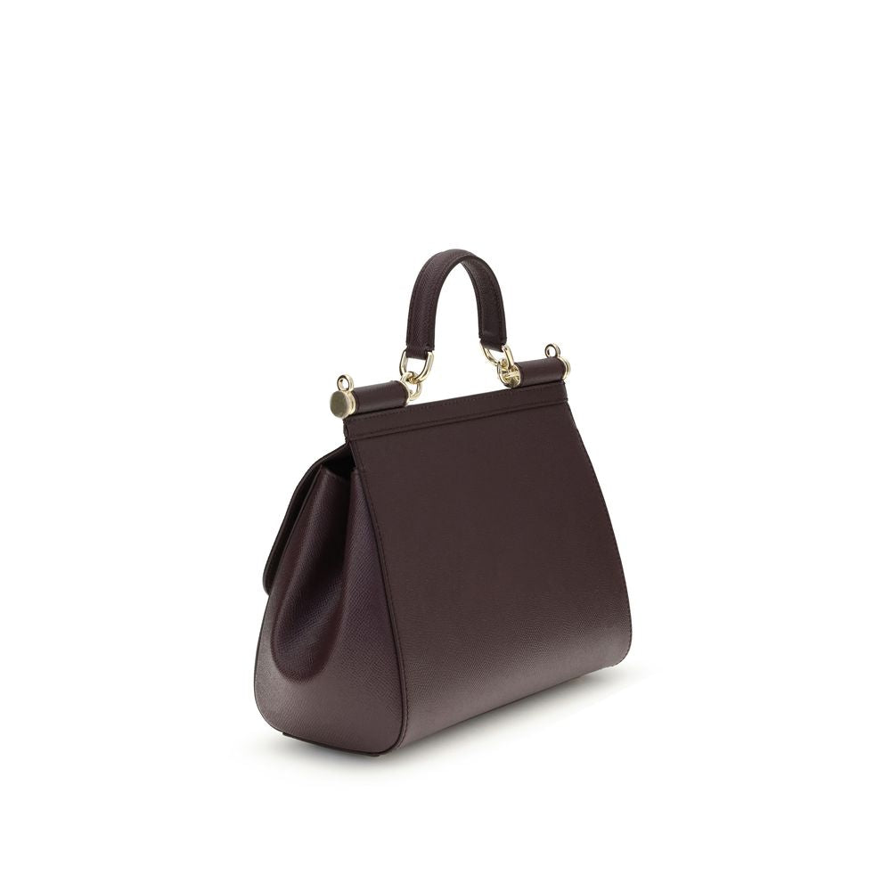 Dolce & Gabbana Bordeaux Calf Leather Bos Taurus Handbag Dolce & Gabbana