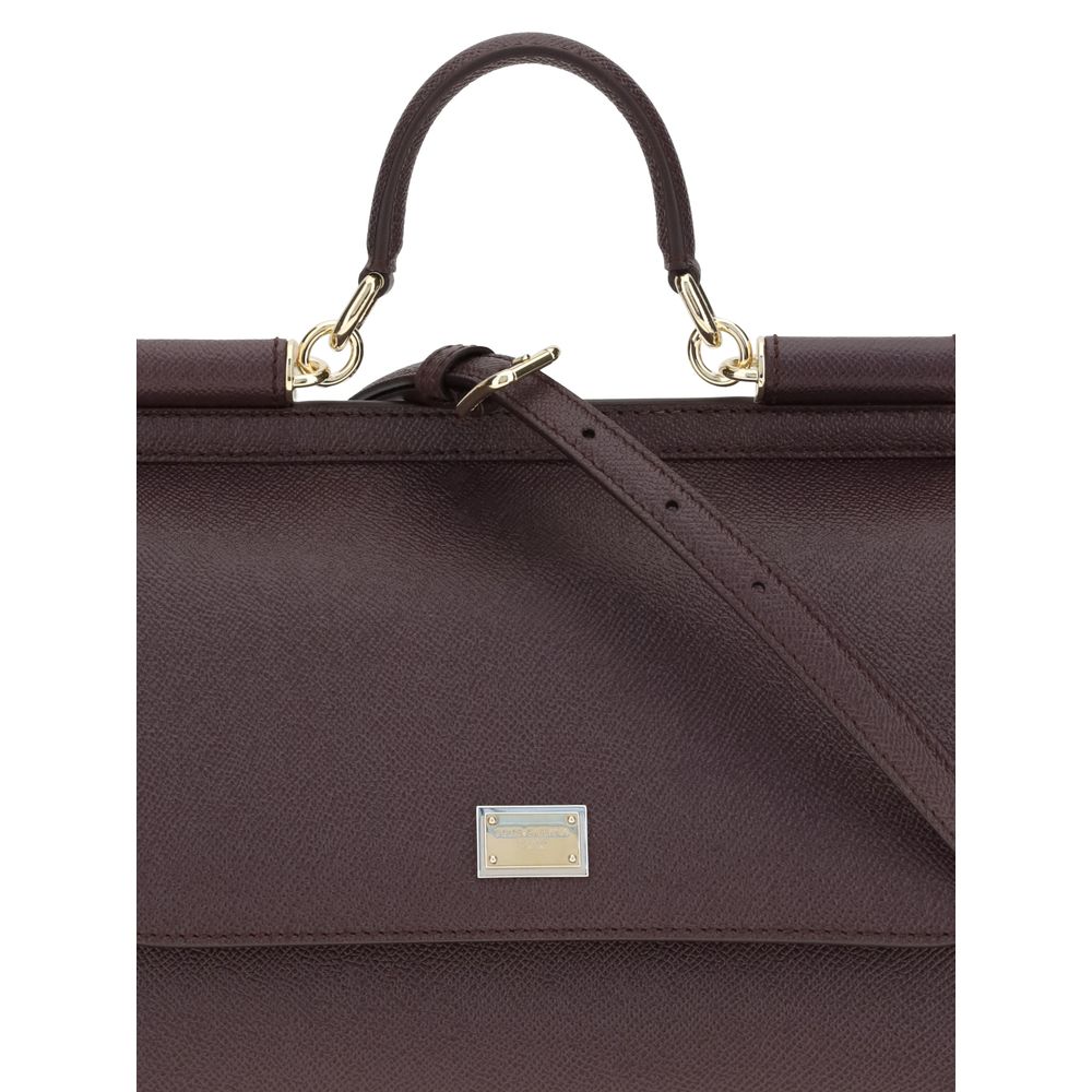 Dolce & Gabbana Bordeaux Calf Leather Bos Taurus Handbag Dolce & Gabbana