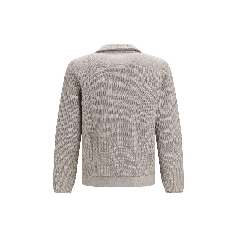 Brunello Cucinelli Gray Cashmere Cardigan Brunello Cucinelli