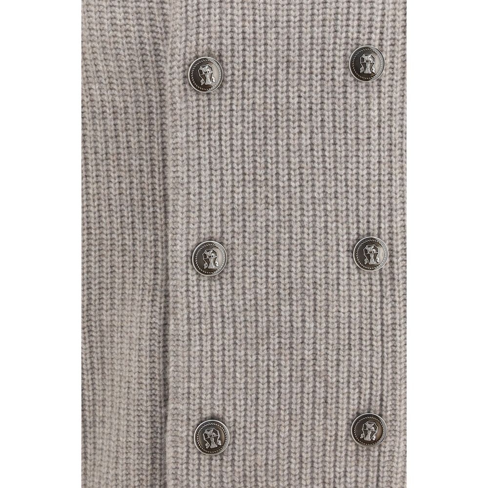 Brunello Cucinelli Gray Cashmere Cardigan Brunello Cucinelli