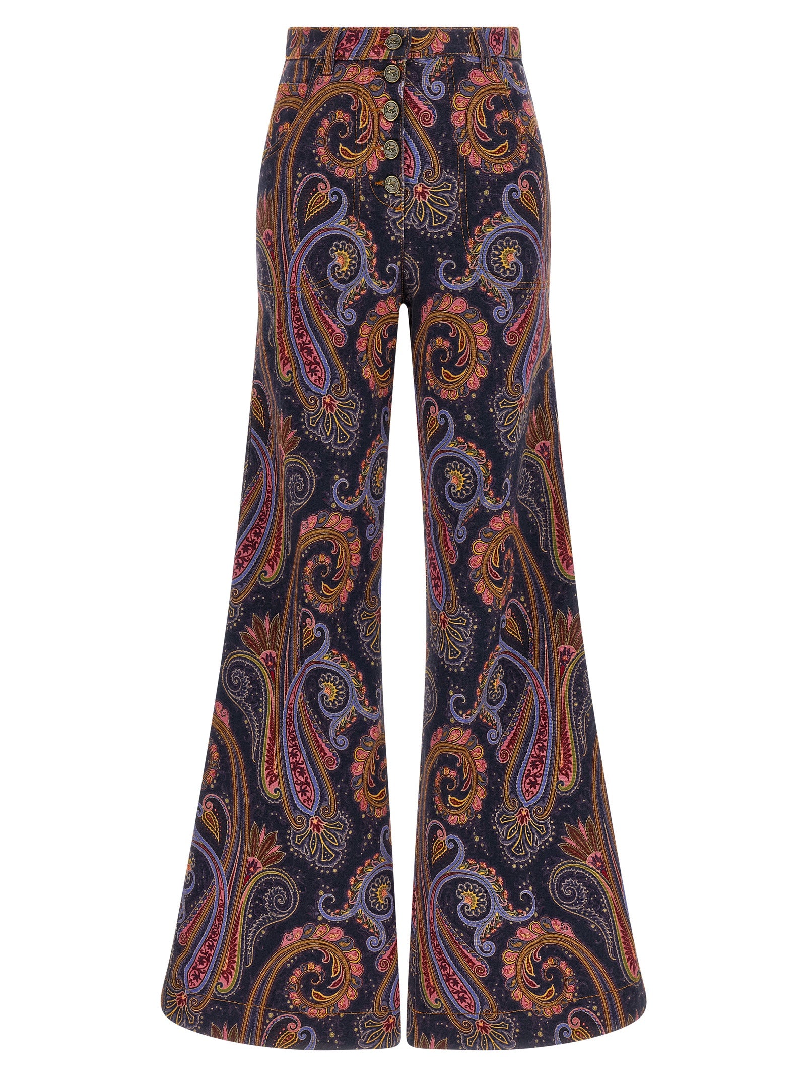 Etro Multicolor Cotton Flared Jeans Etro