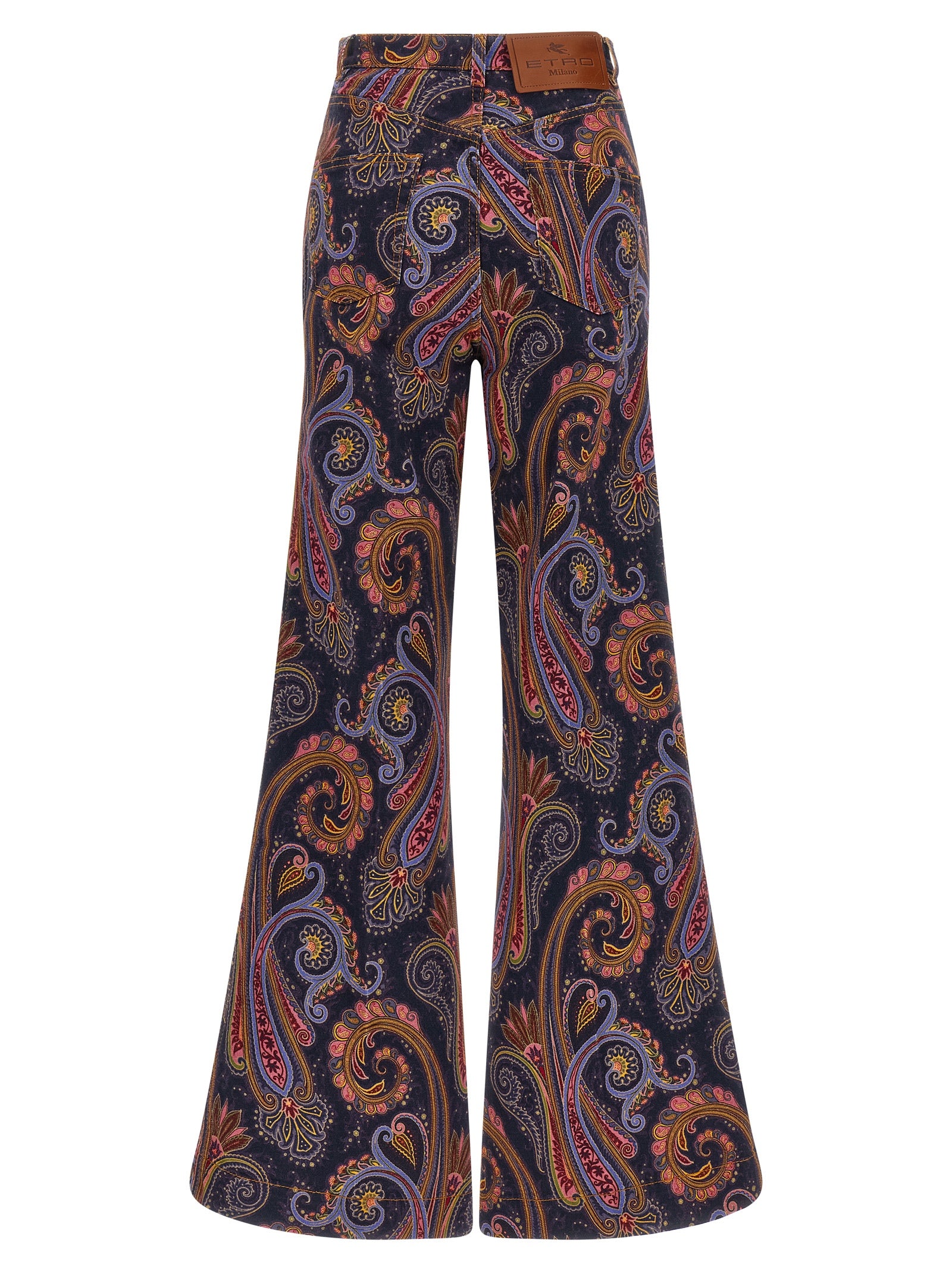Etro Multicolor Cotton Flared Jeans Etro