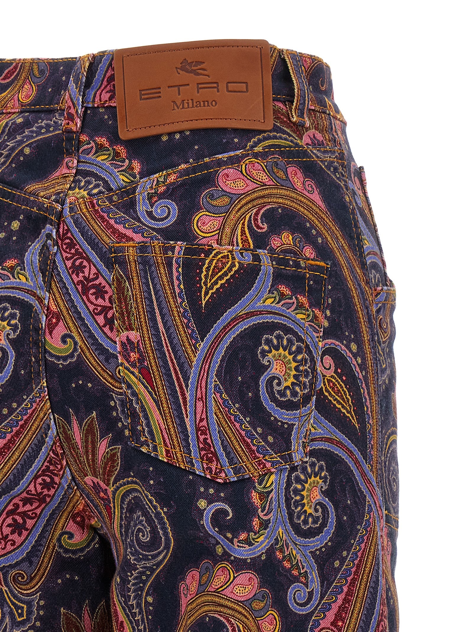 Etro Multicolor Cotton Flared Jeans Etro
