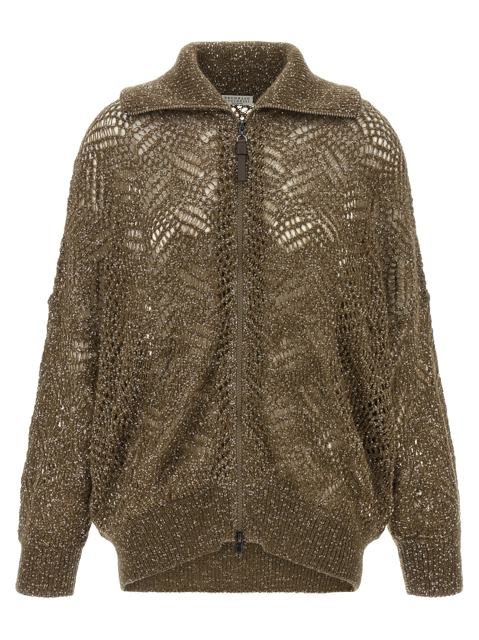 Brunello Cucinelli Brown Polyamide Cardigan Brunello Cucinelli