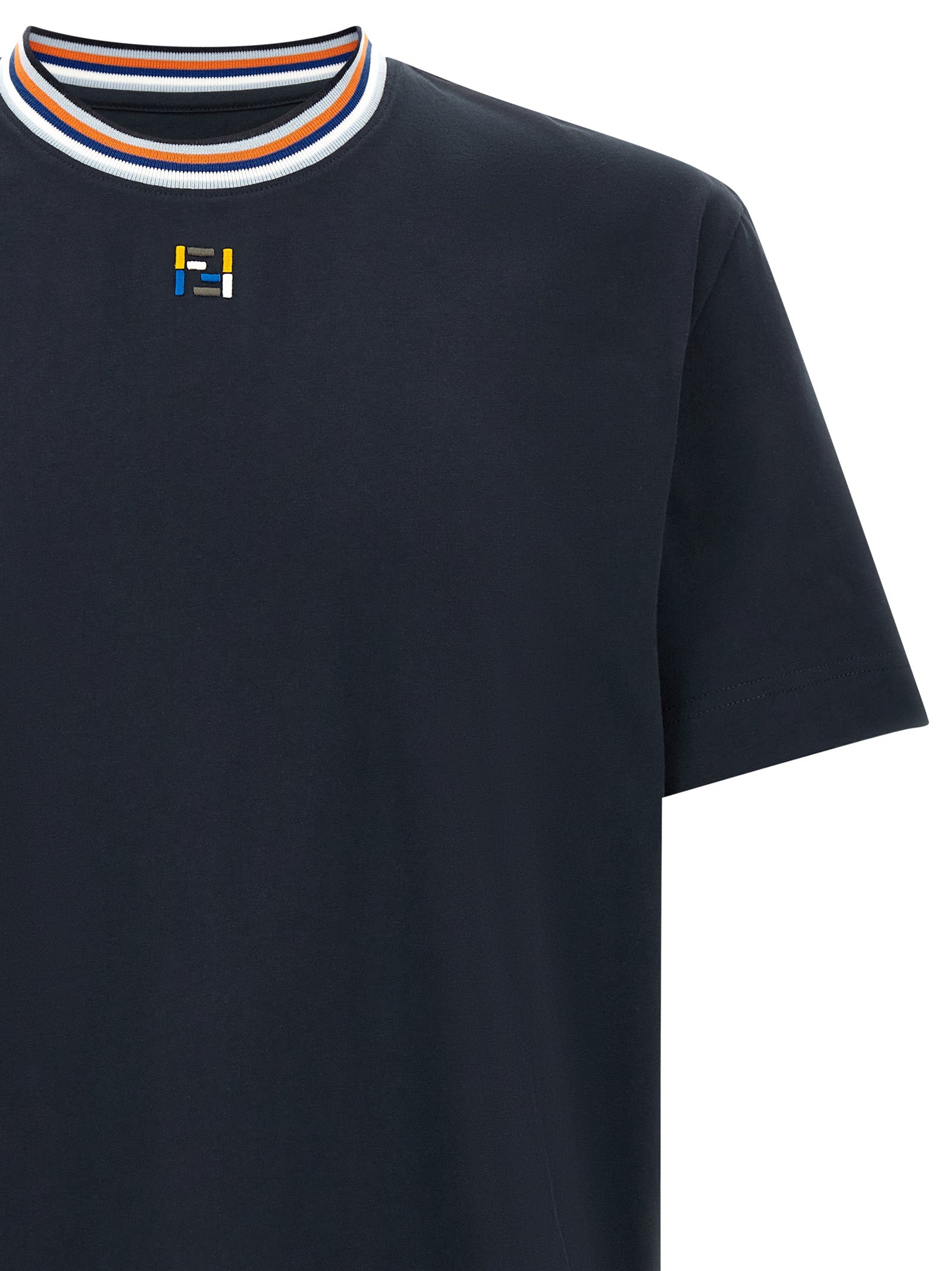 Fendi Blue Cotton T-Shirt Fendi