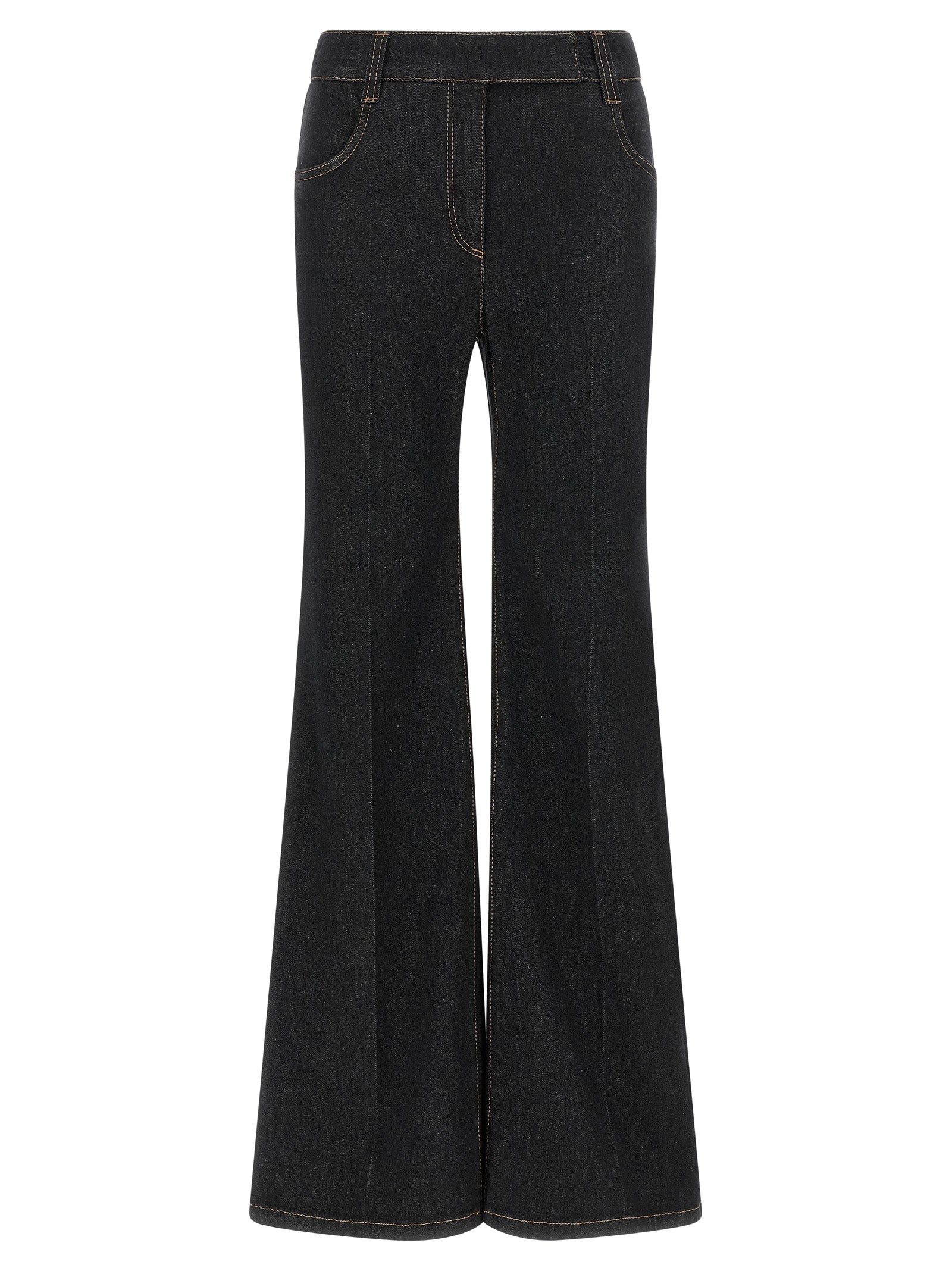 Brunello Cucinelli Blue Cotton Flared Jeans Brunello Cucinelli