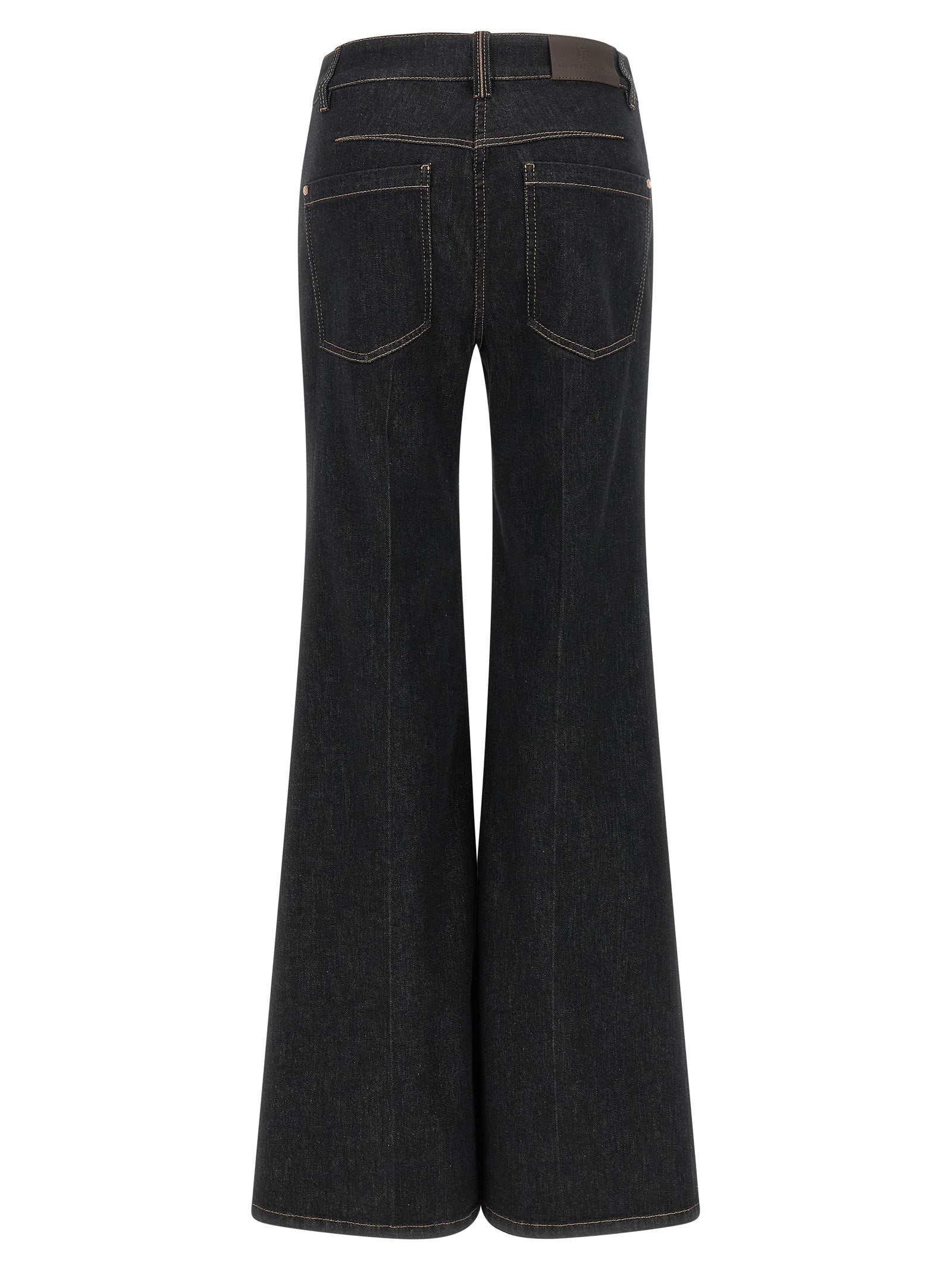 Brunello Cucinelli Blue Cotton Flared Jeans Brunello Cucinelli