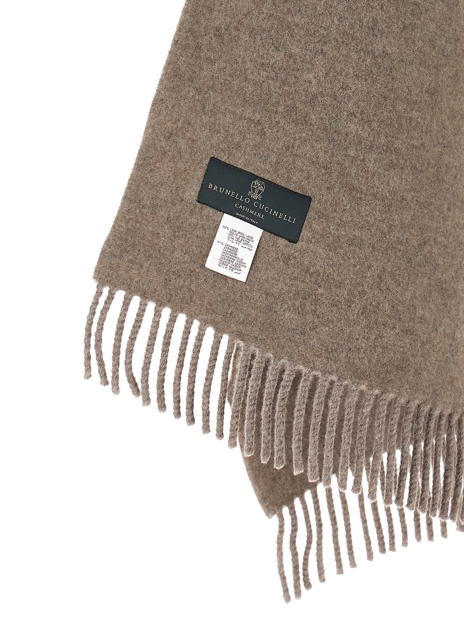 Brunello Cucinelli Brown Wool Scarf Brunello Cucinelli