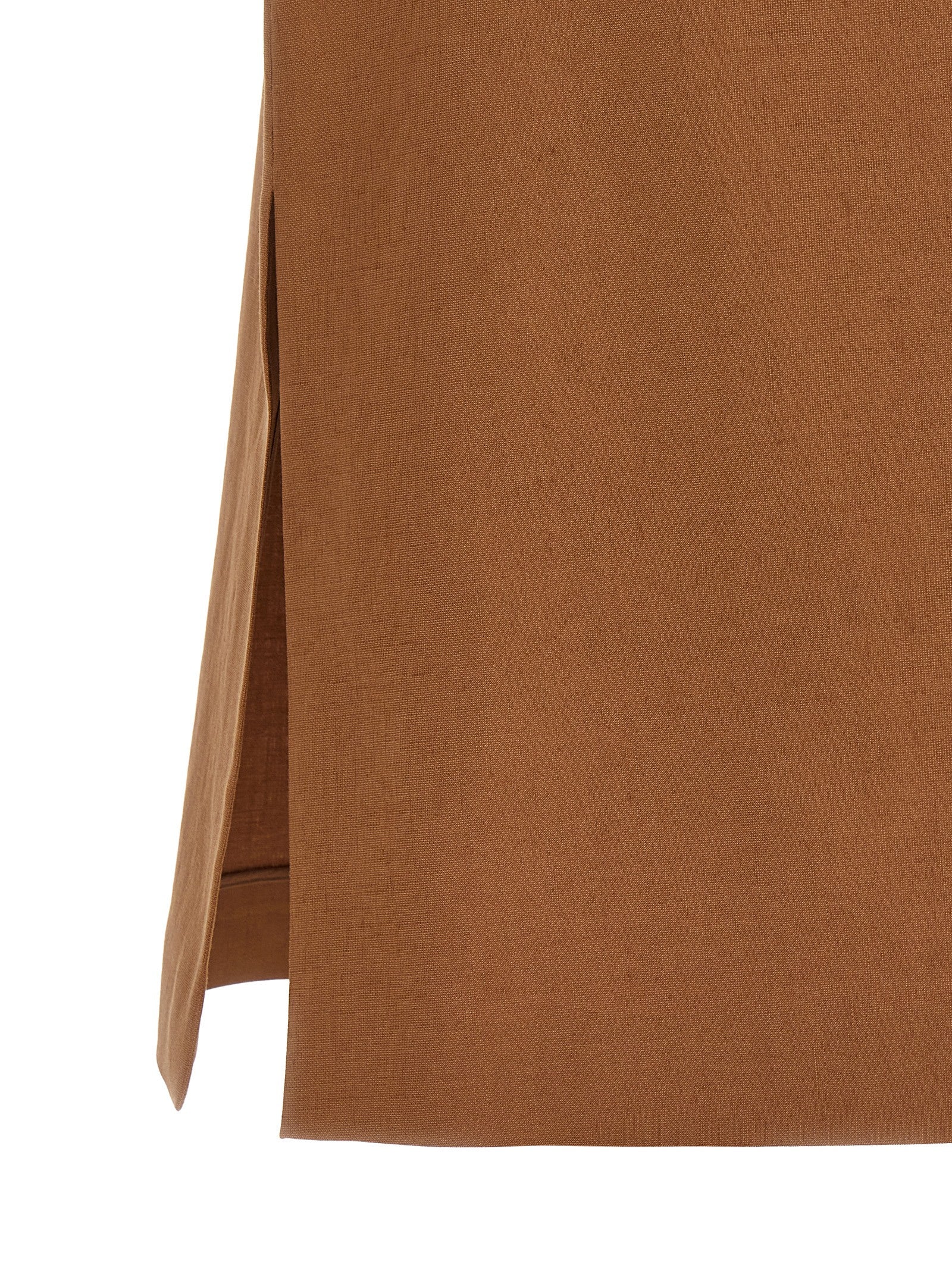 Fendi Brown Linen Midi Skirt Fendi