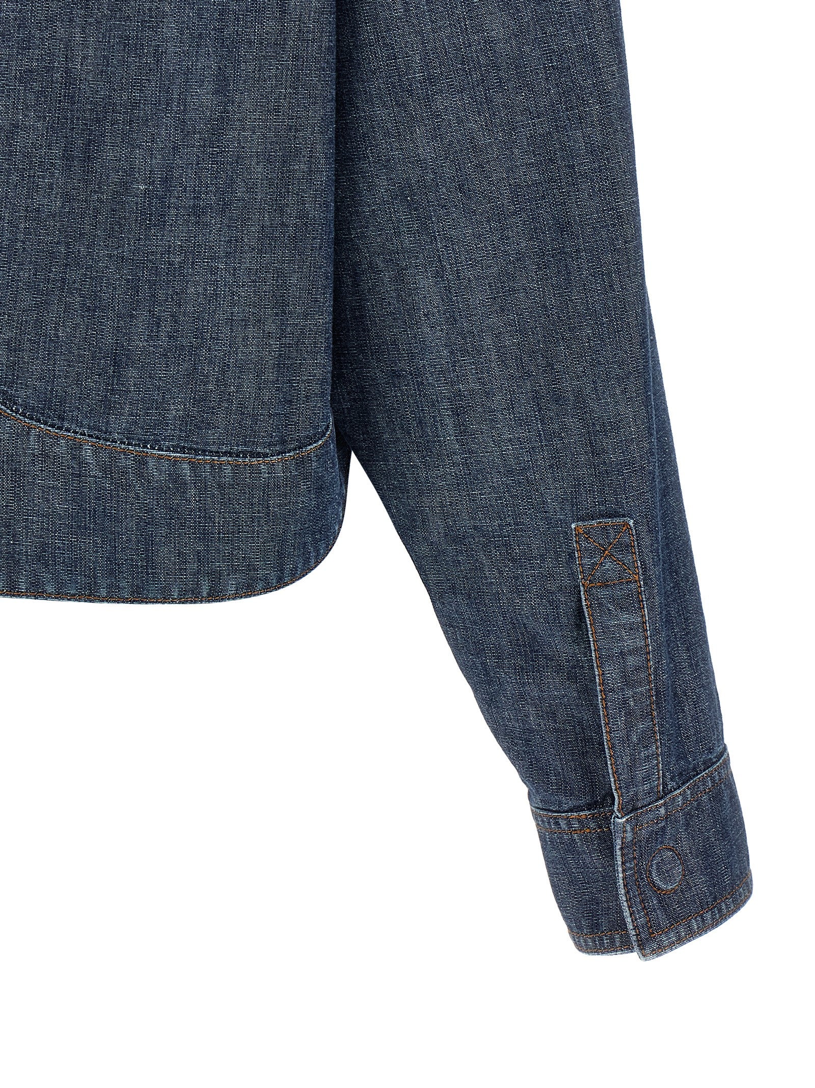 Fendi Blue Cotton Denim Jacket Fendi