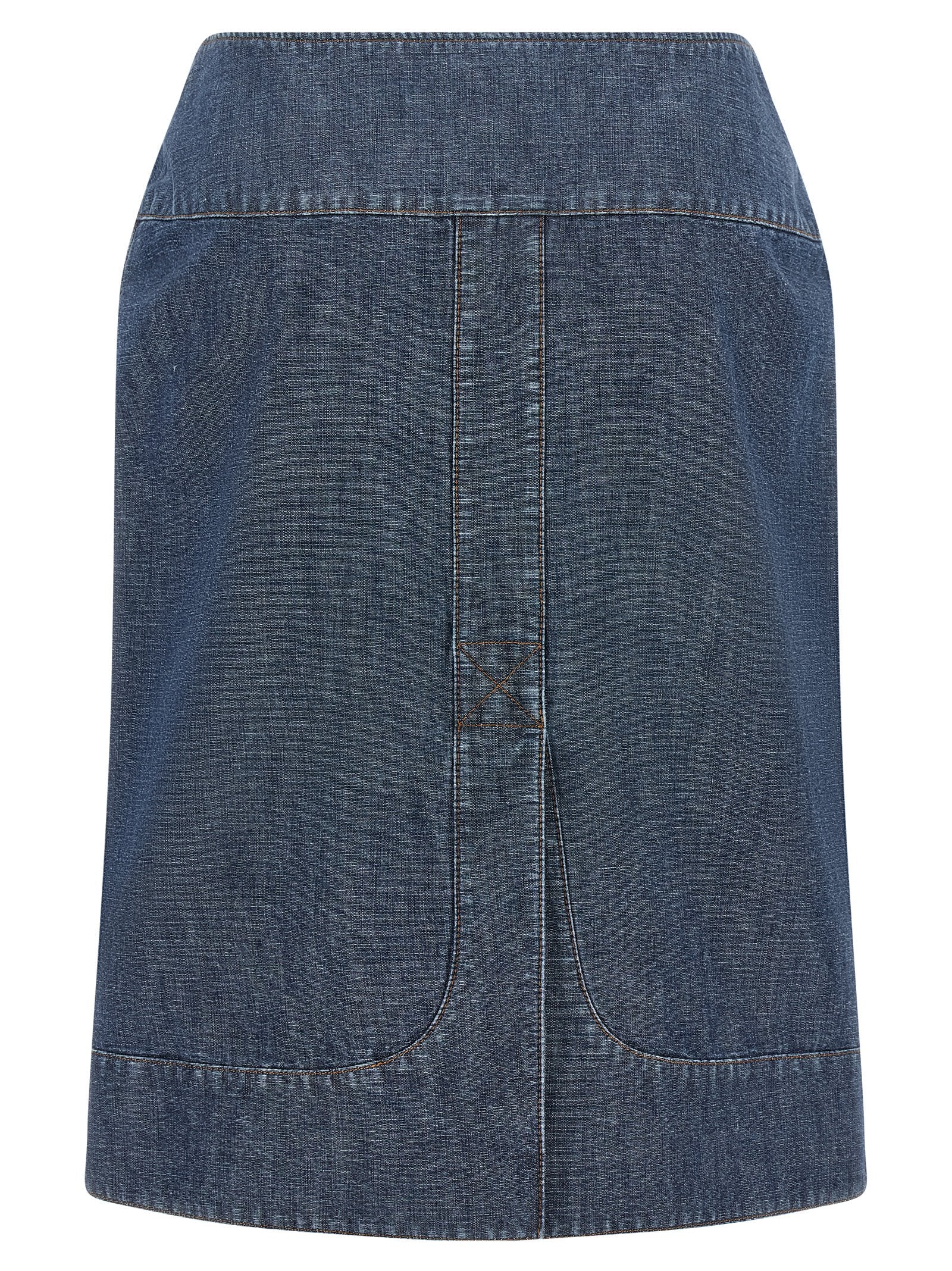 Fendi Blue Cotton Midi Skirt Fendi