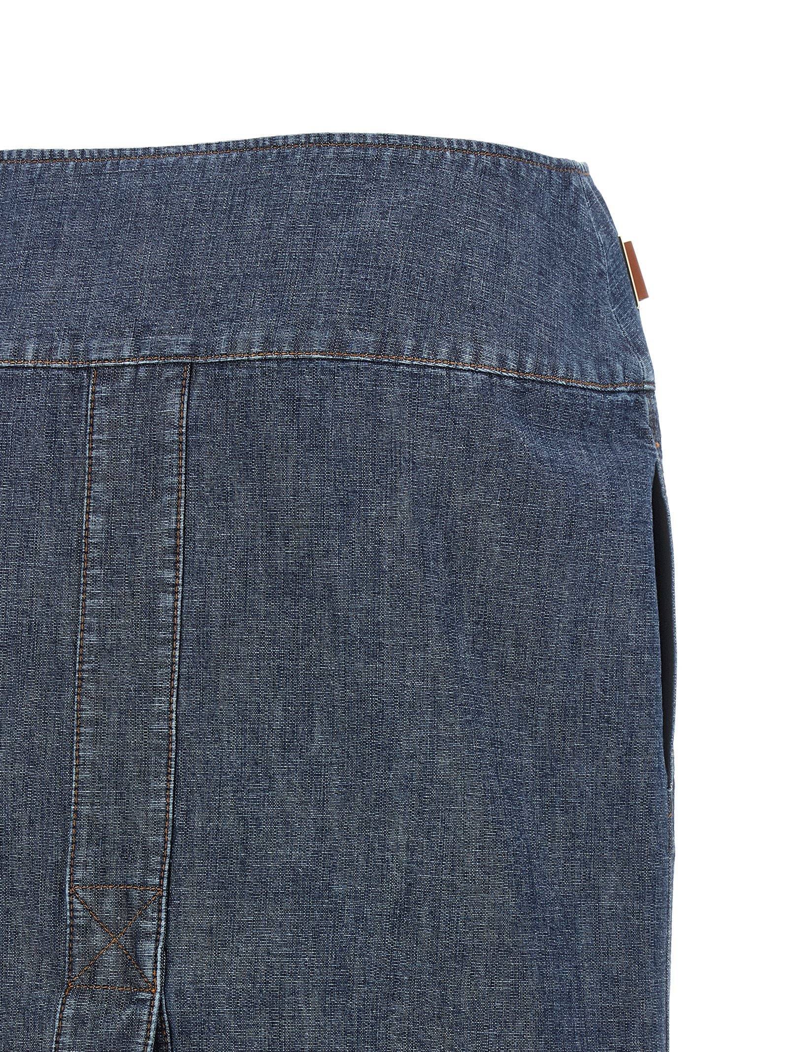 Fendi Blue Cotton Midi Skirt Fendi