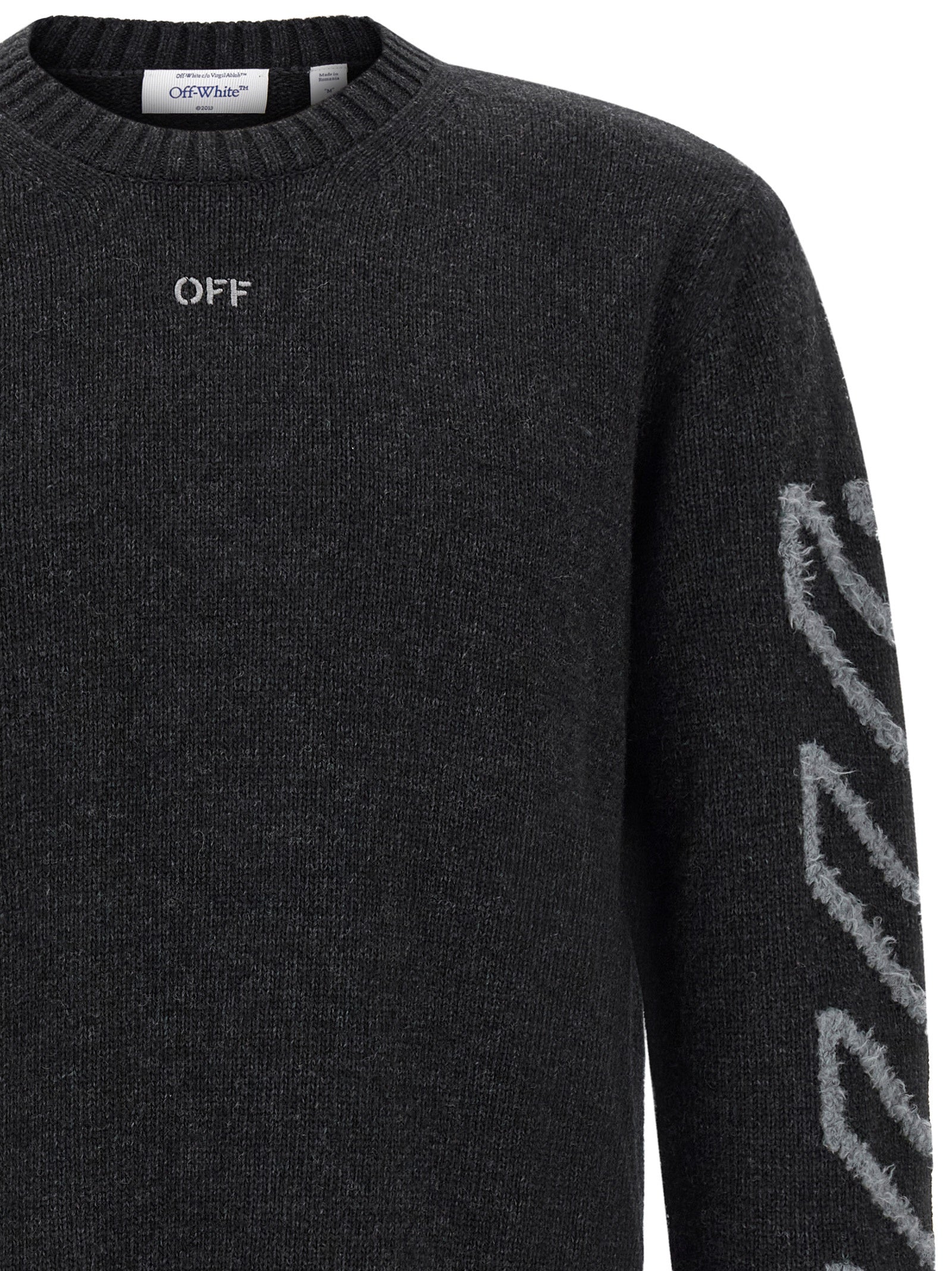 Off-White Gray Wool Cardigan Off-White