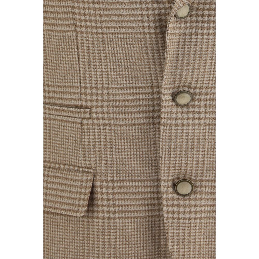 Brunello Cucinelli Beige Cotton Blazer Brunello Cucinelli