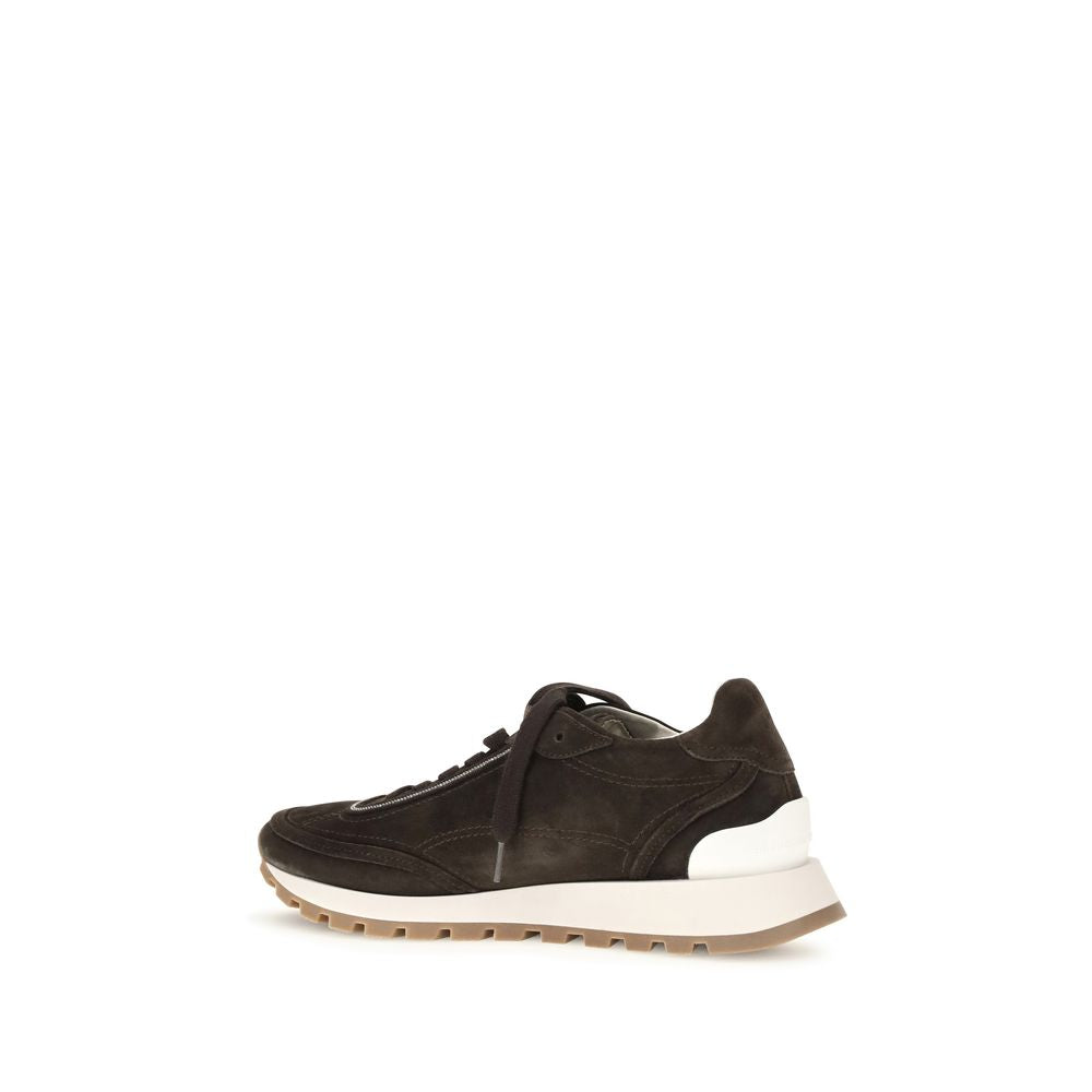 Brunello Cucinelli Brown Suede Leather Low Top Sneakers Brunello Cucinelli