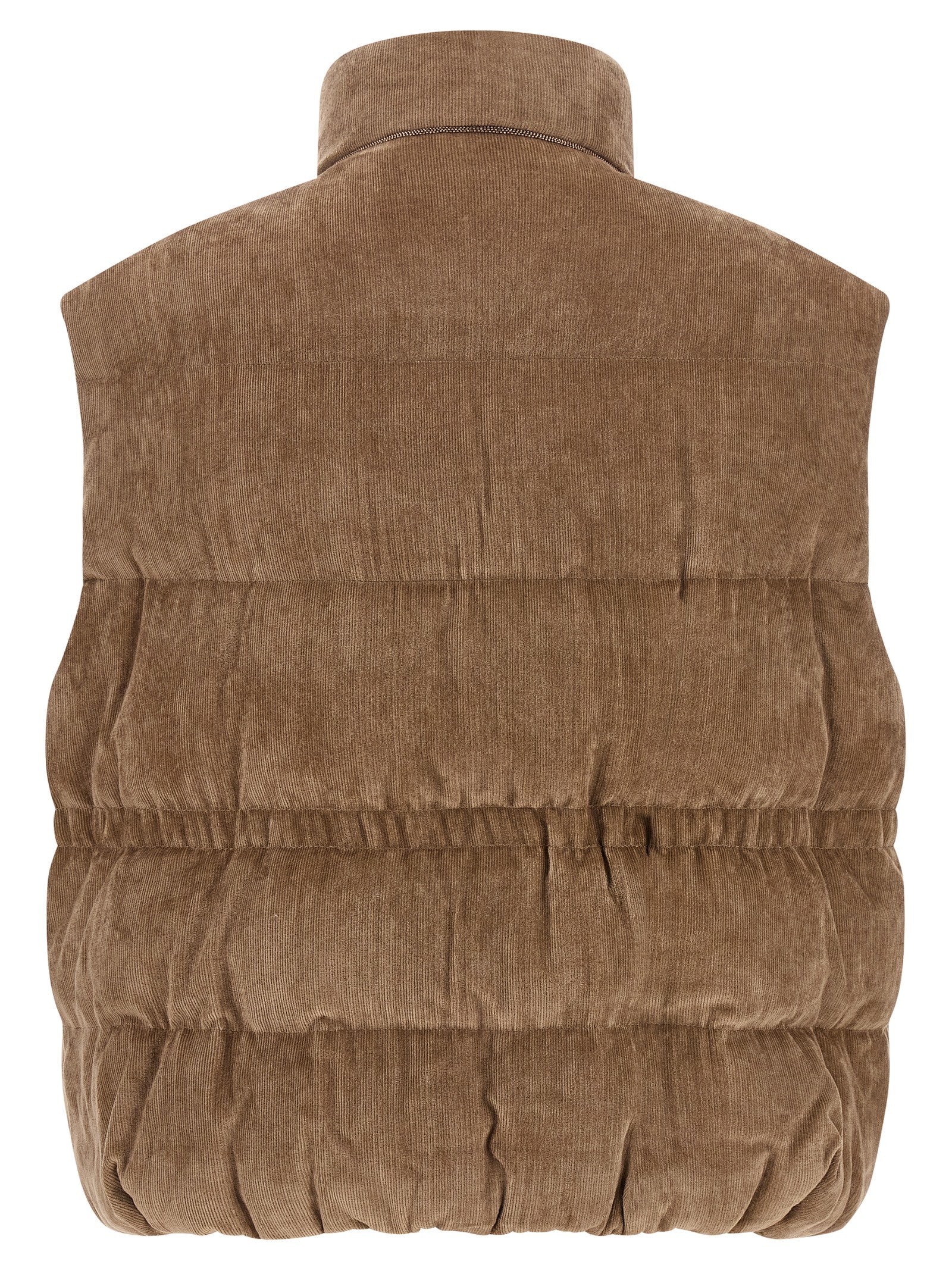 Brunello Cucinelli Beige Viscose Sleeveless Jacket Brunello Cucinelli
