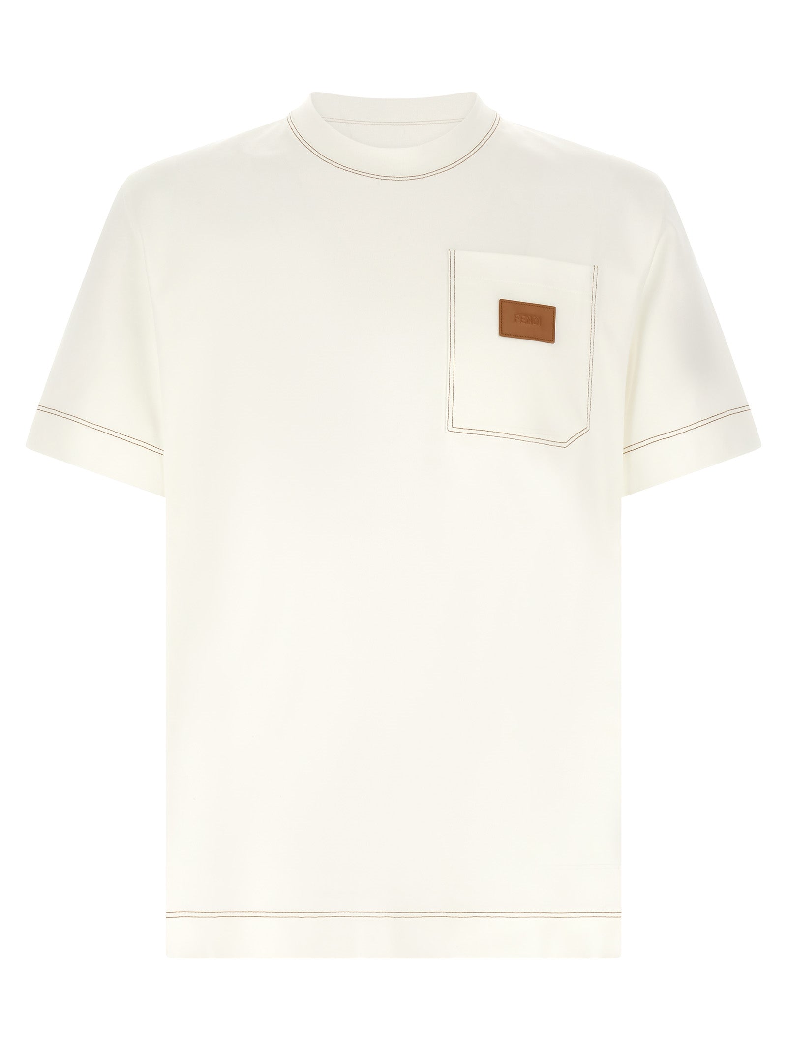 Fendi White Cotton T-Shirt Fendi