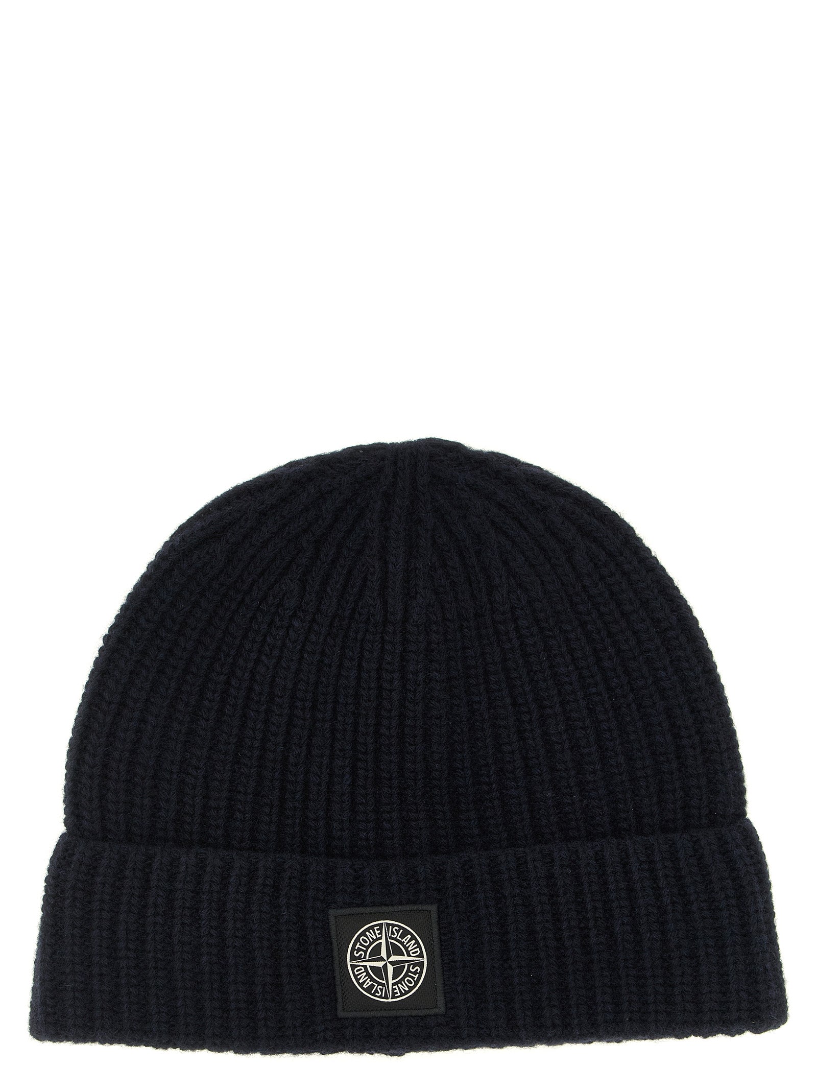 Stone Island Blue Virgin Wool Beanie Stone Island