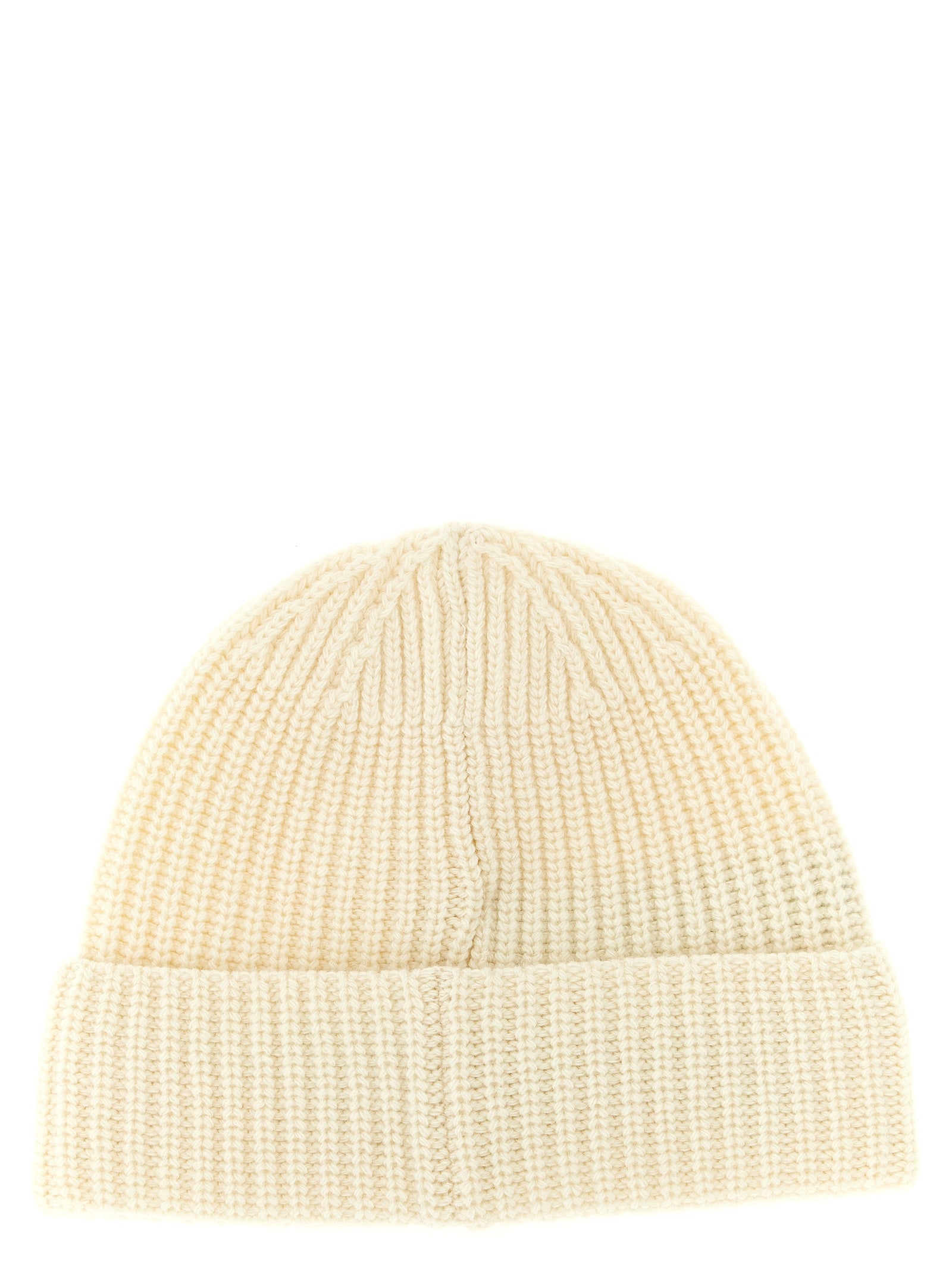 Stone Island White Virgin Wool Beanie Stone Island