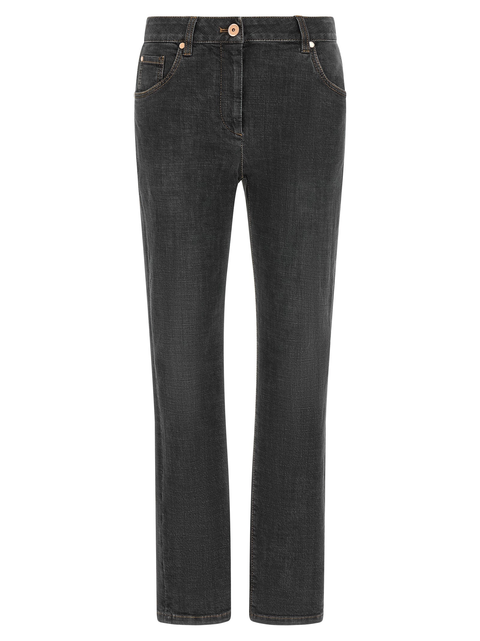 Brunello Cucinelli Gray Cotton Slim Fit Jeans Brunello Cucinelli