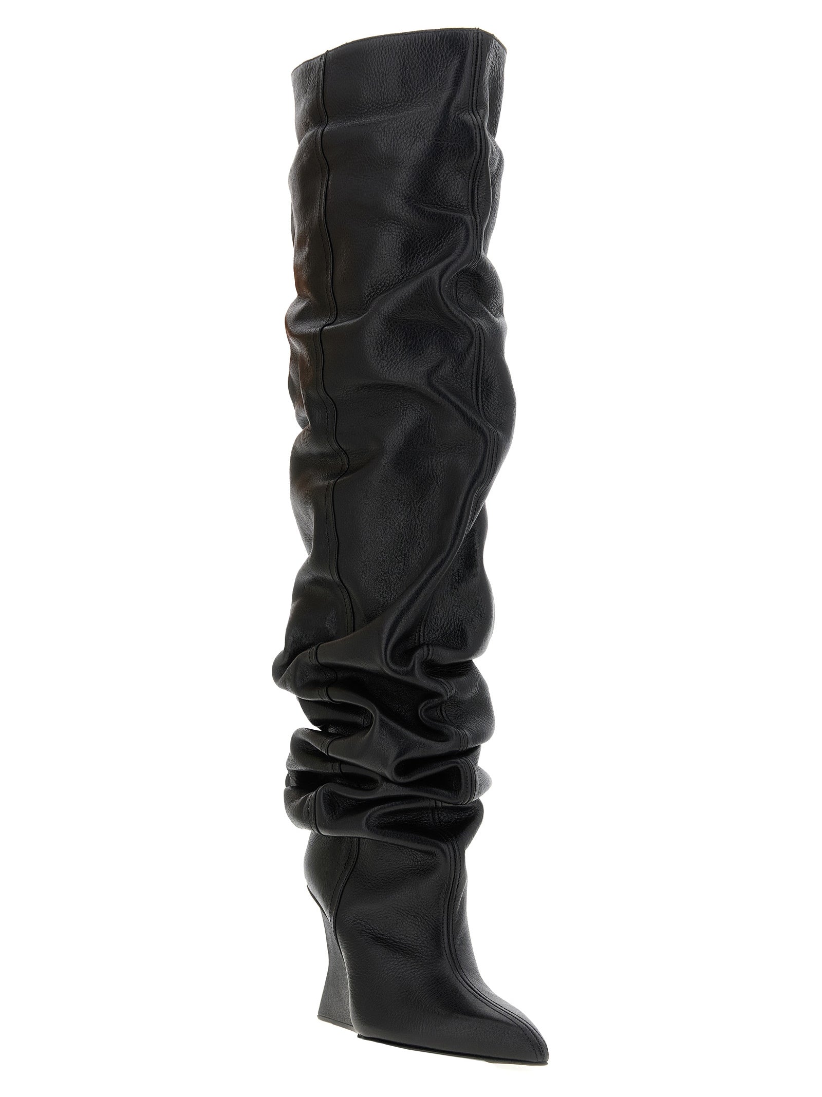 Balmain Black Calfskin Over The Knee Balmain