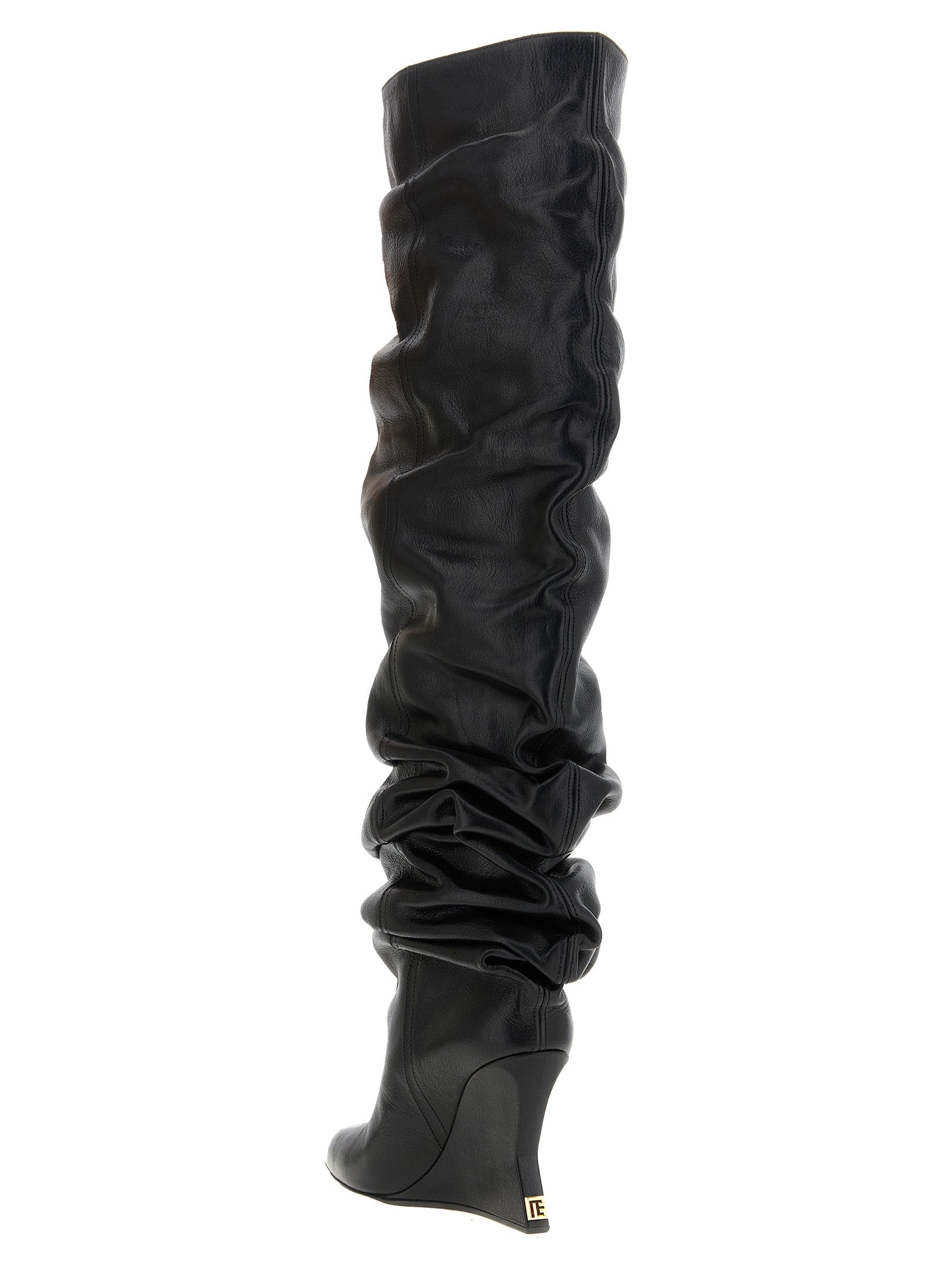 Balmain Black Calfskin Over The Knee Balmain