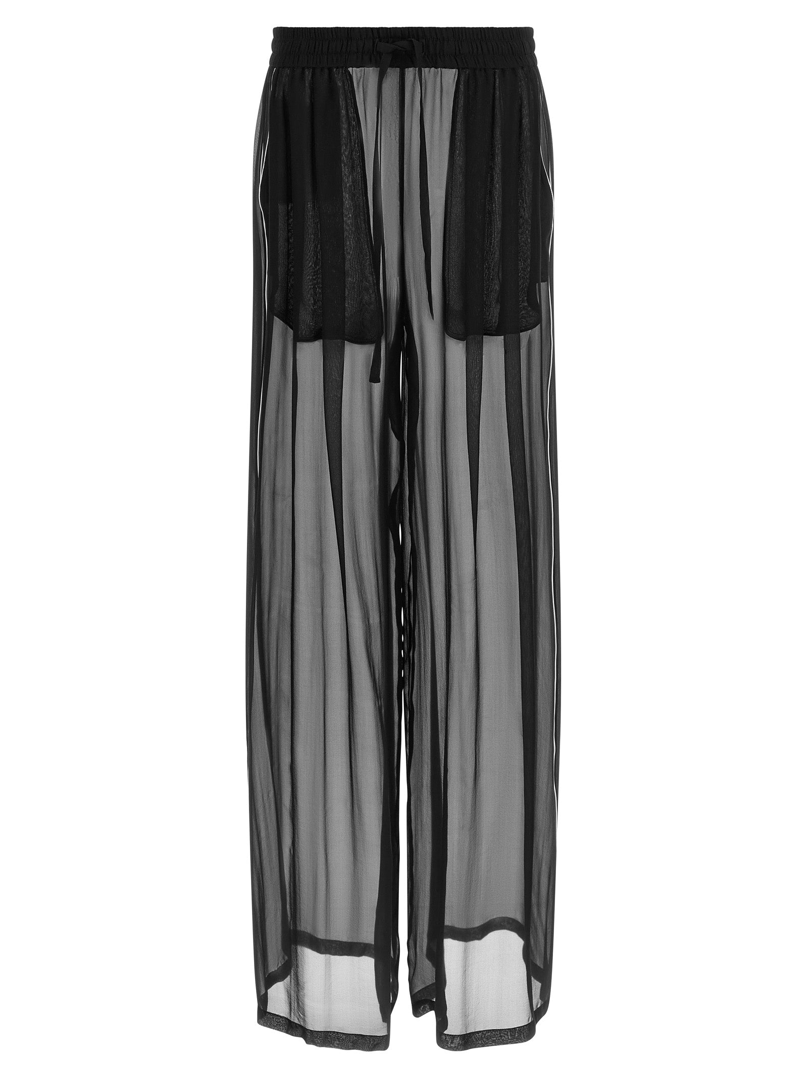 Dolce & Gabbana Black Silk Casual Pants Dolce & Gabbana