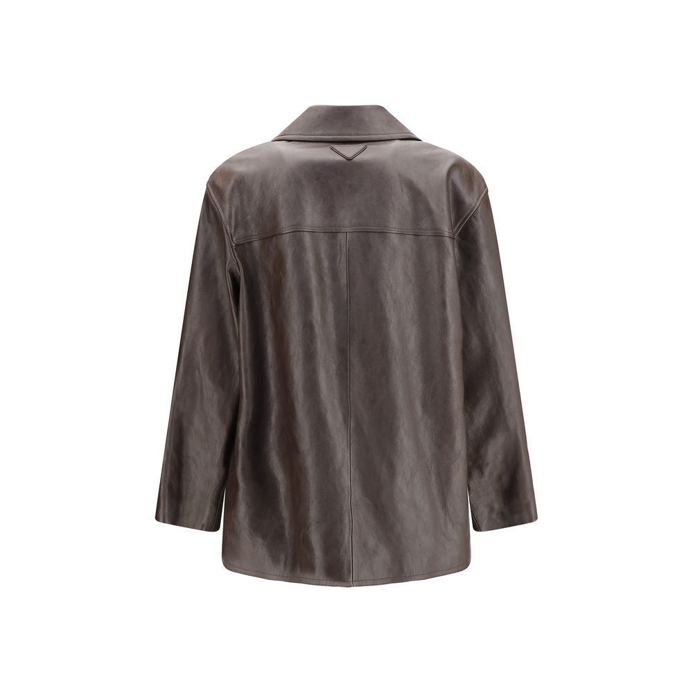 Saint Laurent Black Wool Oves Aries Leather Jacket Saint Laurent