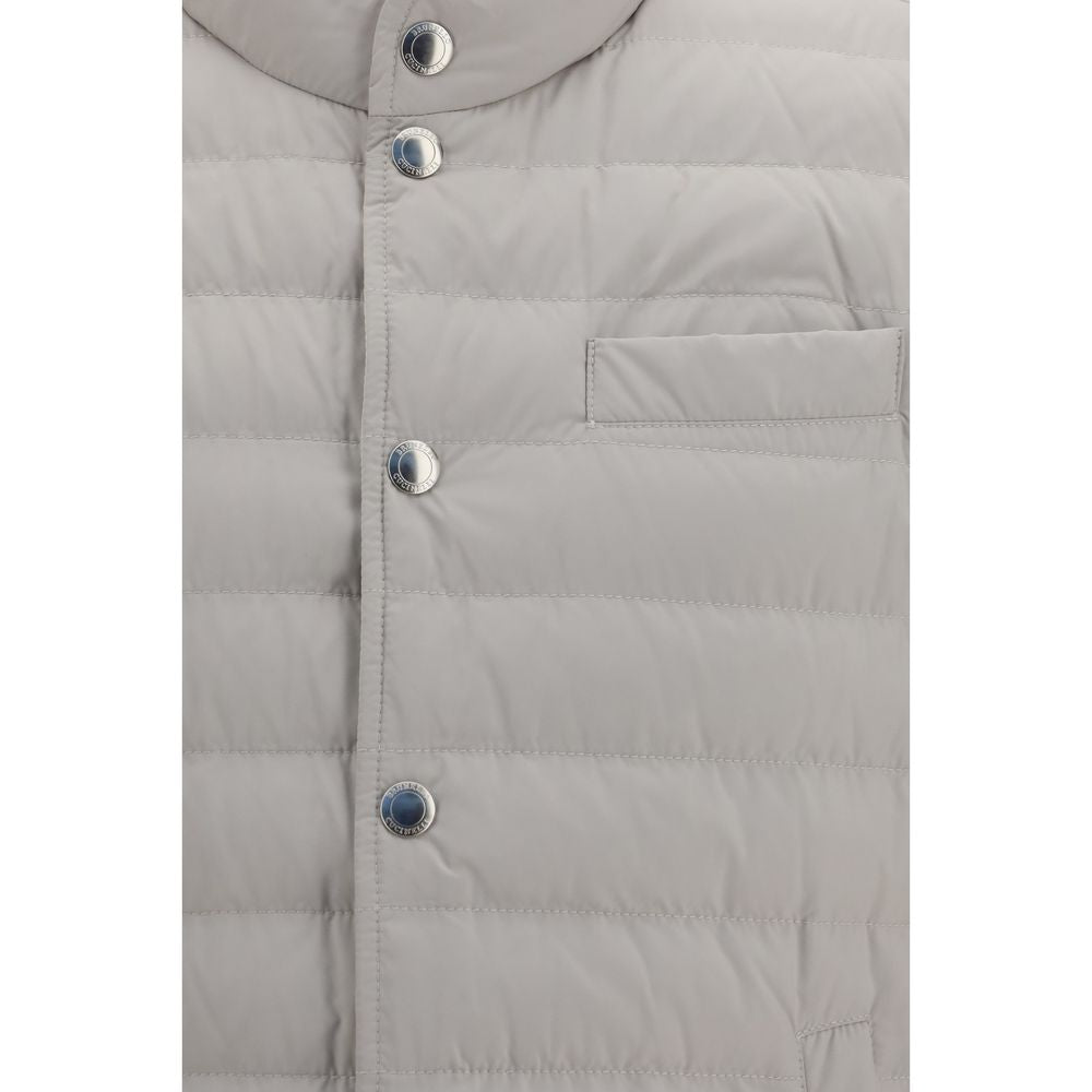 Brunello Cucinelli White Polyester Sleeveless Jacket Brunello Cucinelli