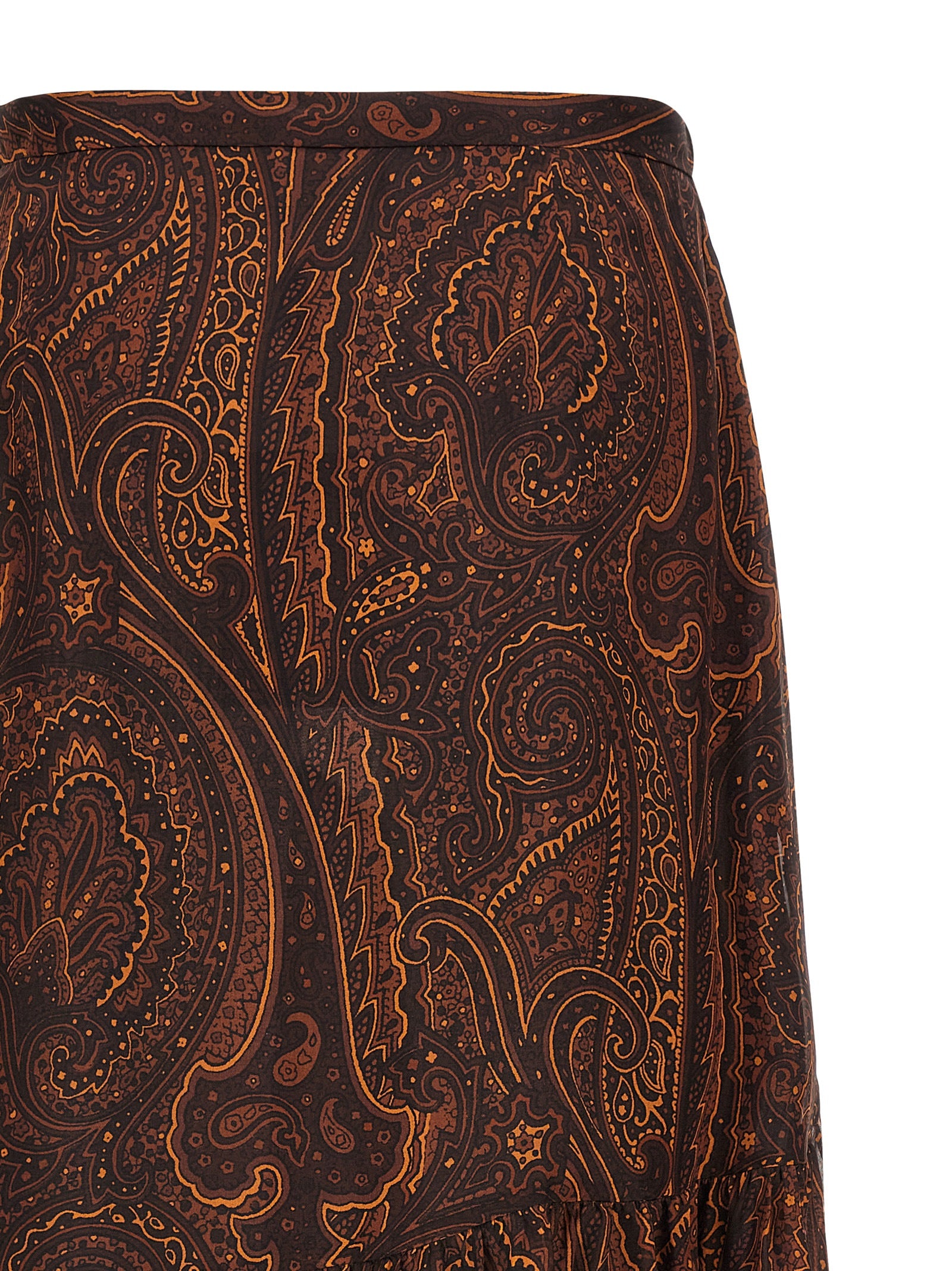 Etro Brown Silk Mini Skirt Etro
