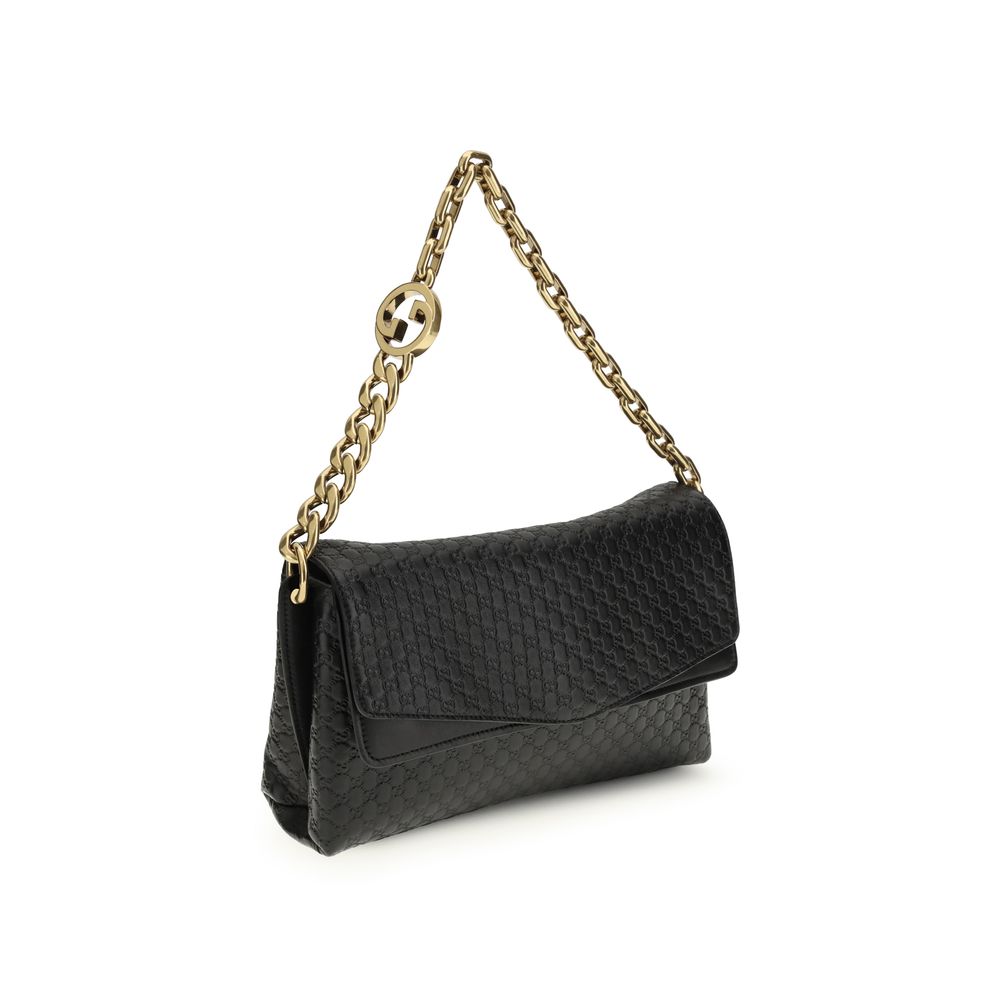 Gucci Black Calf Leather Bos Taurus Shoulder Bag Gucci