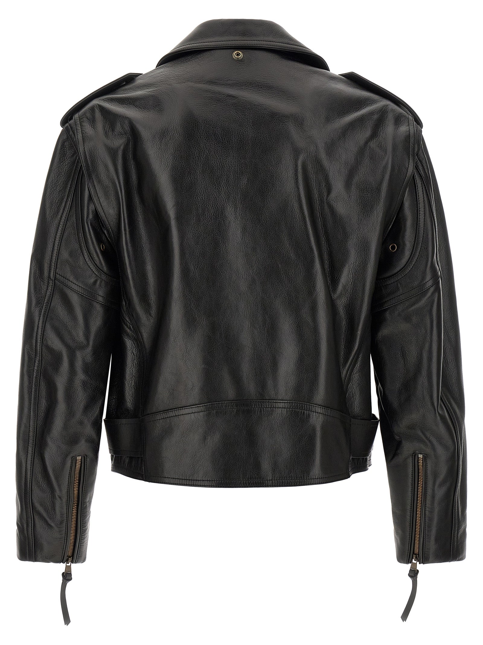 Balmain Black Calfskin Leather Jacket Balmain