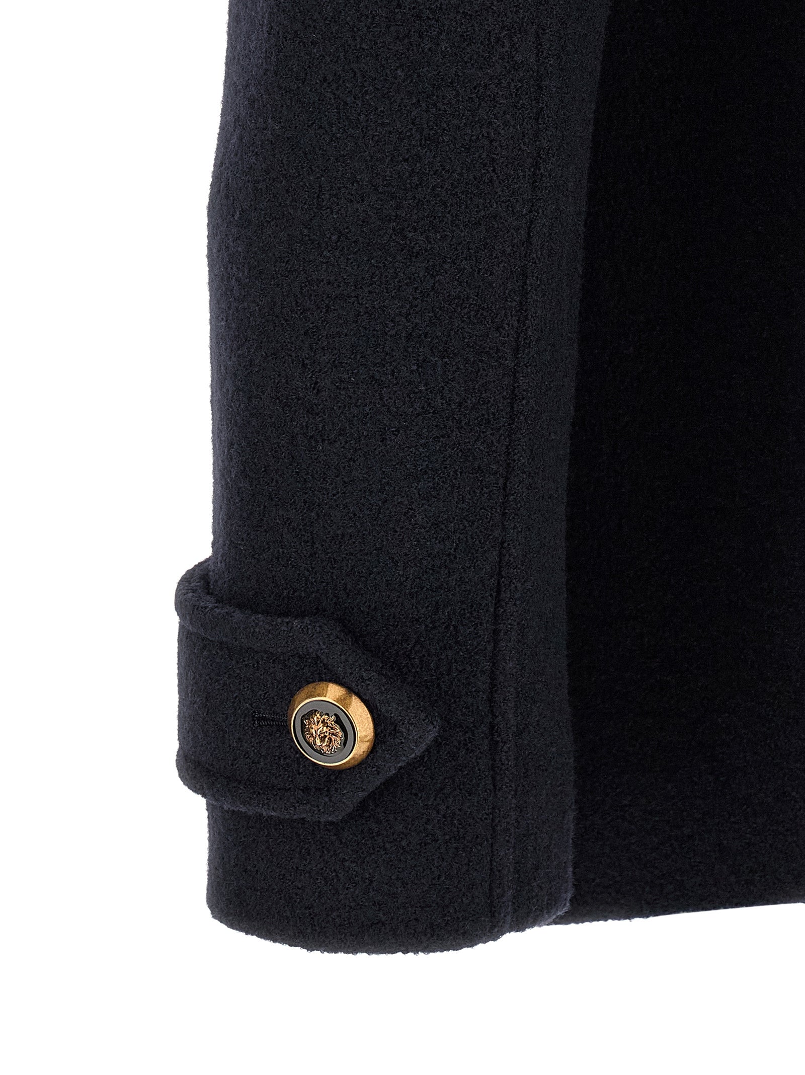Balmain Blue Virgin Wool Coat Balmain