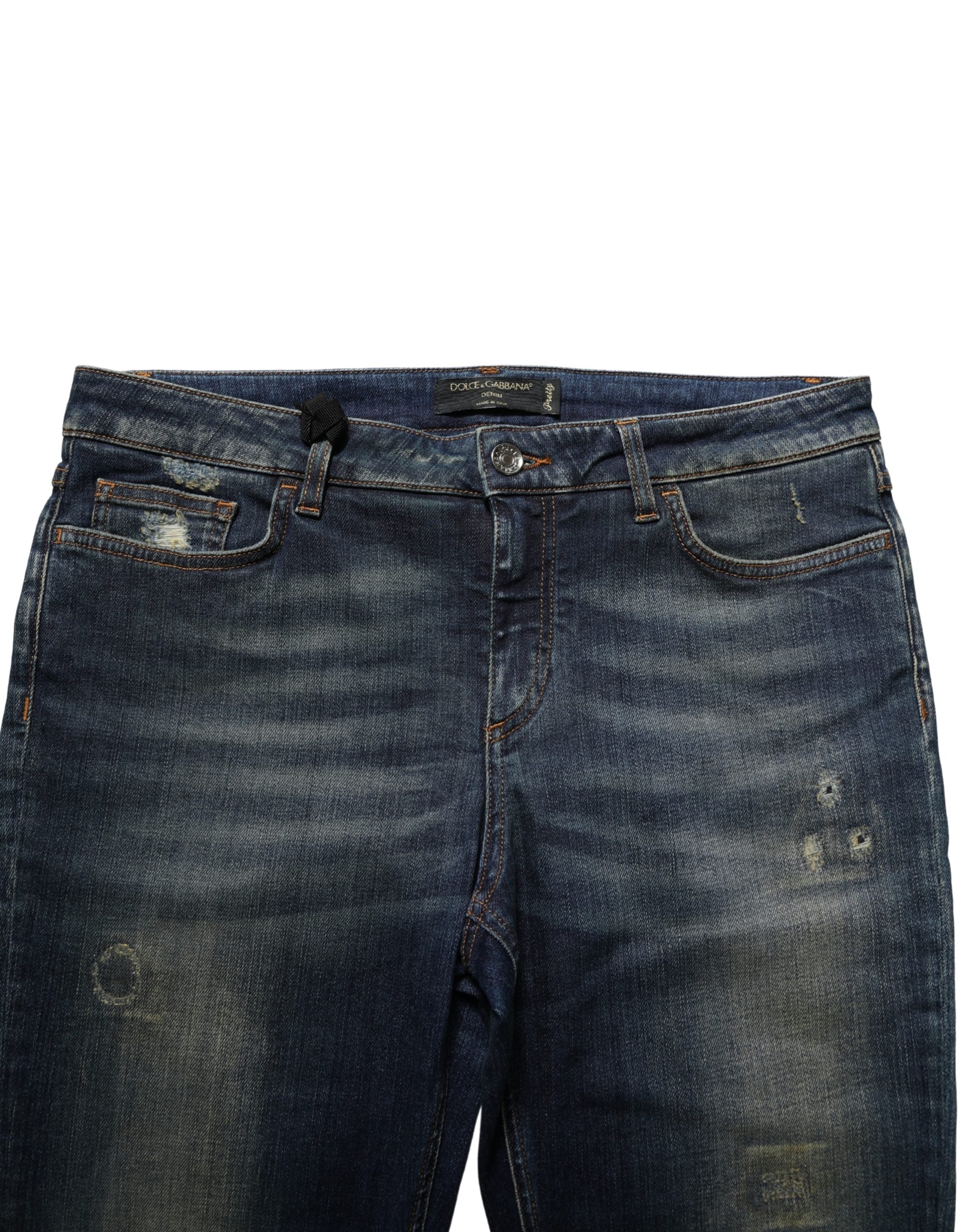 Dolce & Gabbana Blue Cotton Stretch Skinny Denim Jeans Dolce & Gabbana