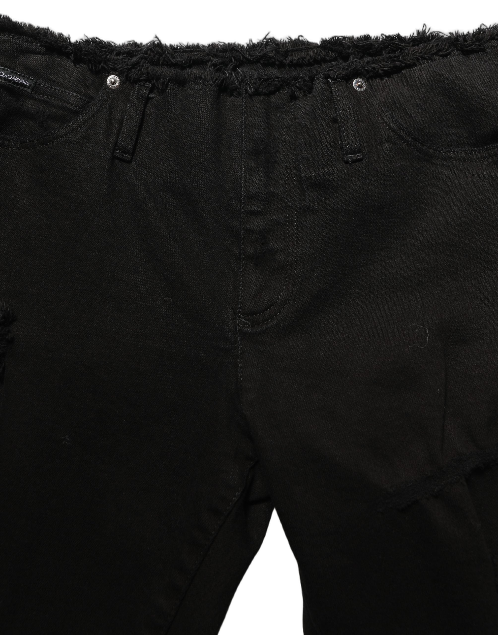 Dolce & Gabbana Black Cotton Skinny Denim Trouser Jeans Dolce & Gabbana